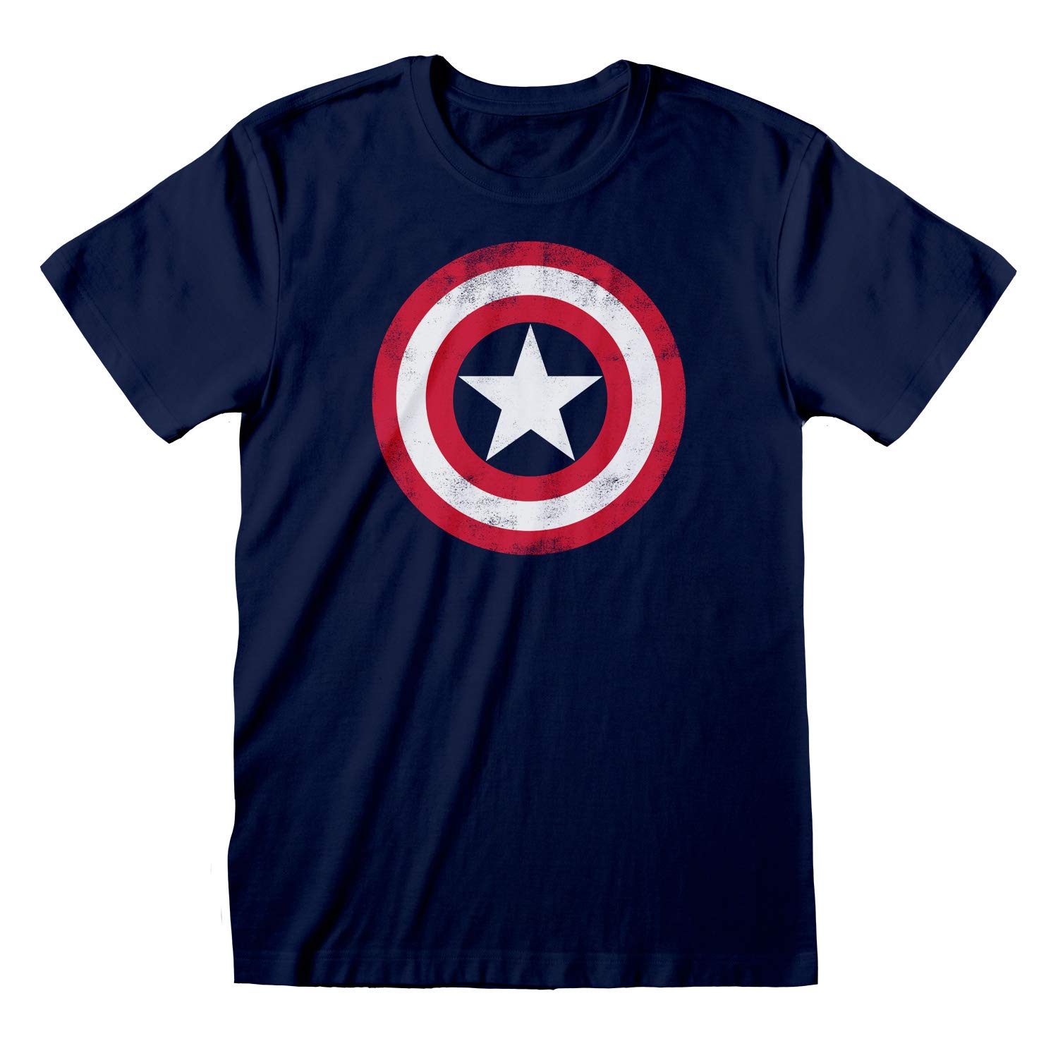 Popgear Men's Marvel Captain America Shield Graphic T-Shirt - Superhero Cotton Tee for Casual Wear & Comic Con Cosplay