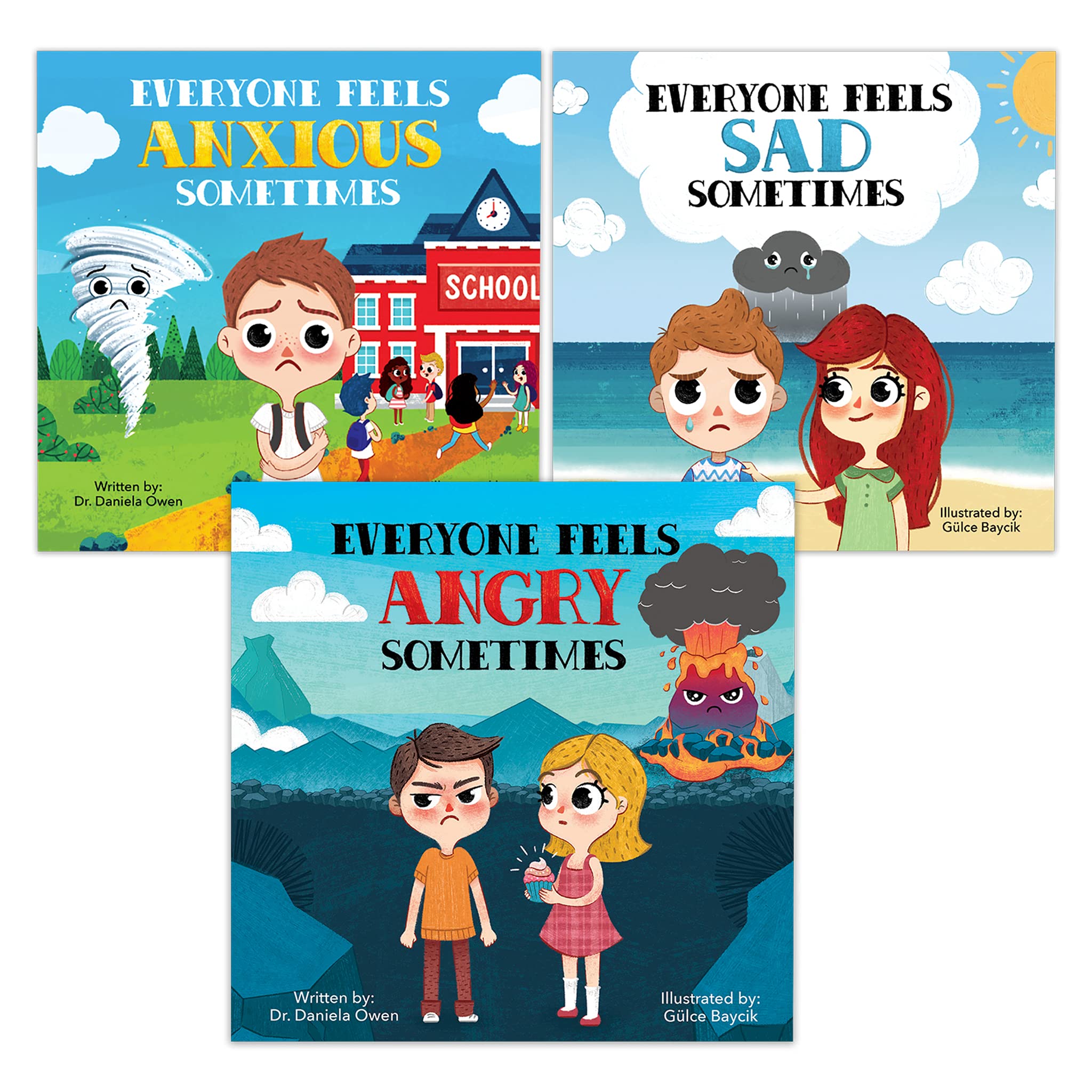 Everyone Feels Series (3 Books) - Children's Mental Health Books for Anger, Anxiety & Sadness Management | Social Emotional Learning Books by Child Psychologist Dr. Daniela Owen | Perfect for Classroom, Homeschool & Parenting Resources
