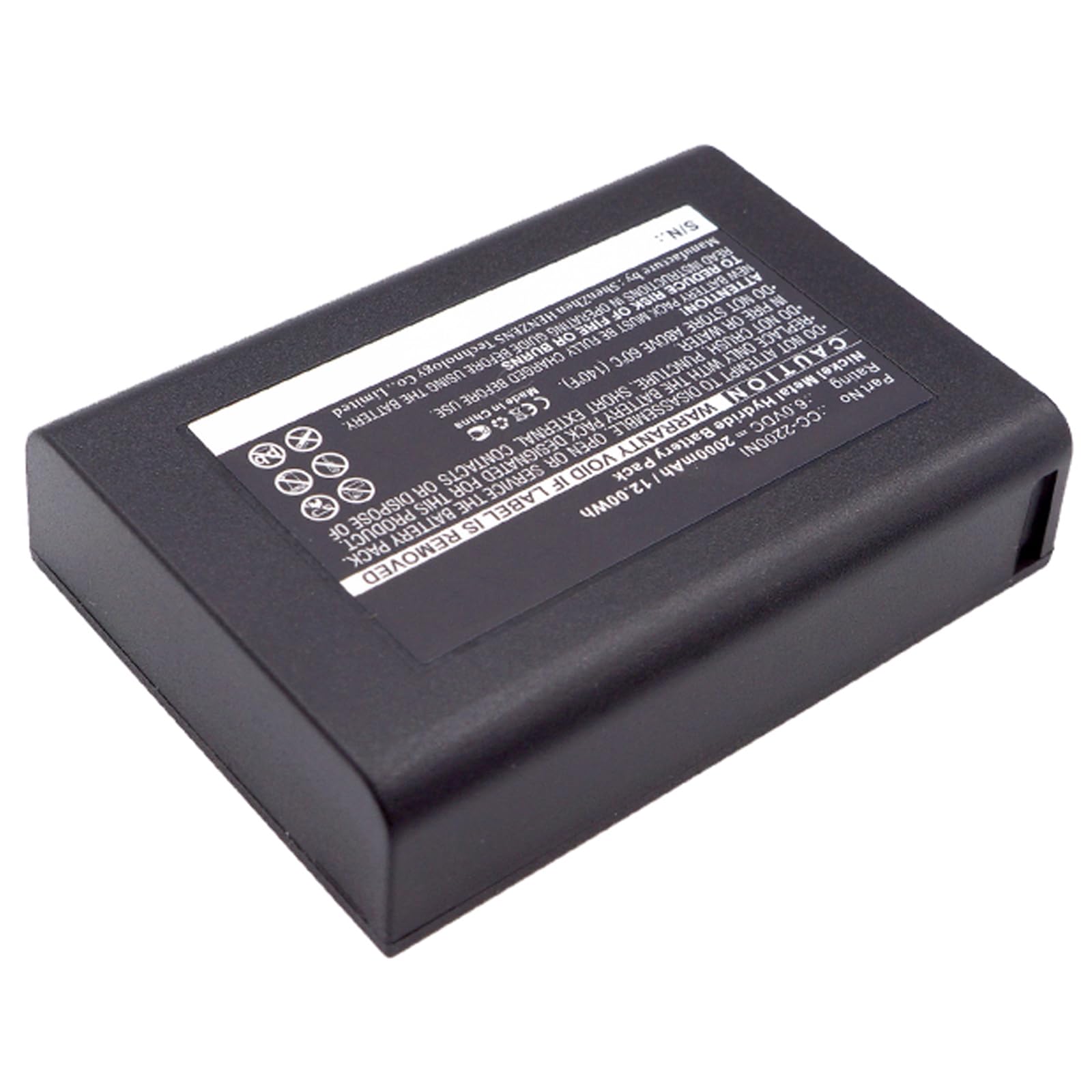 Synergy Digital Wireless Headset Battery - 6V 2000mAh Ni-MH High Capacity Replacement for Eartec Comstar Com-Center Base Station & CC-2200NI - Perfect for Office, Call Center, and Customer Service Use