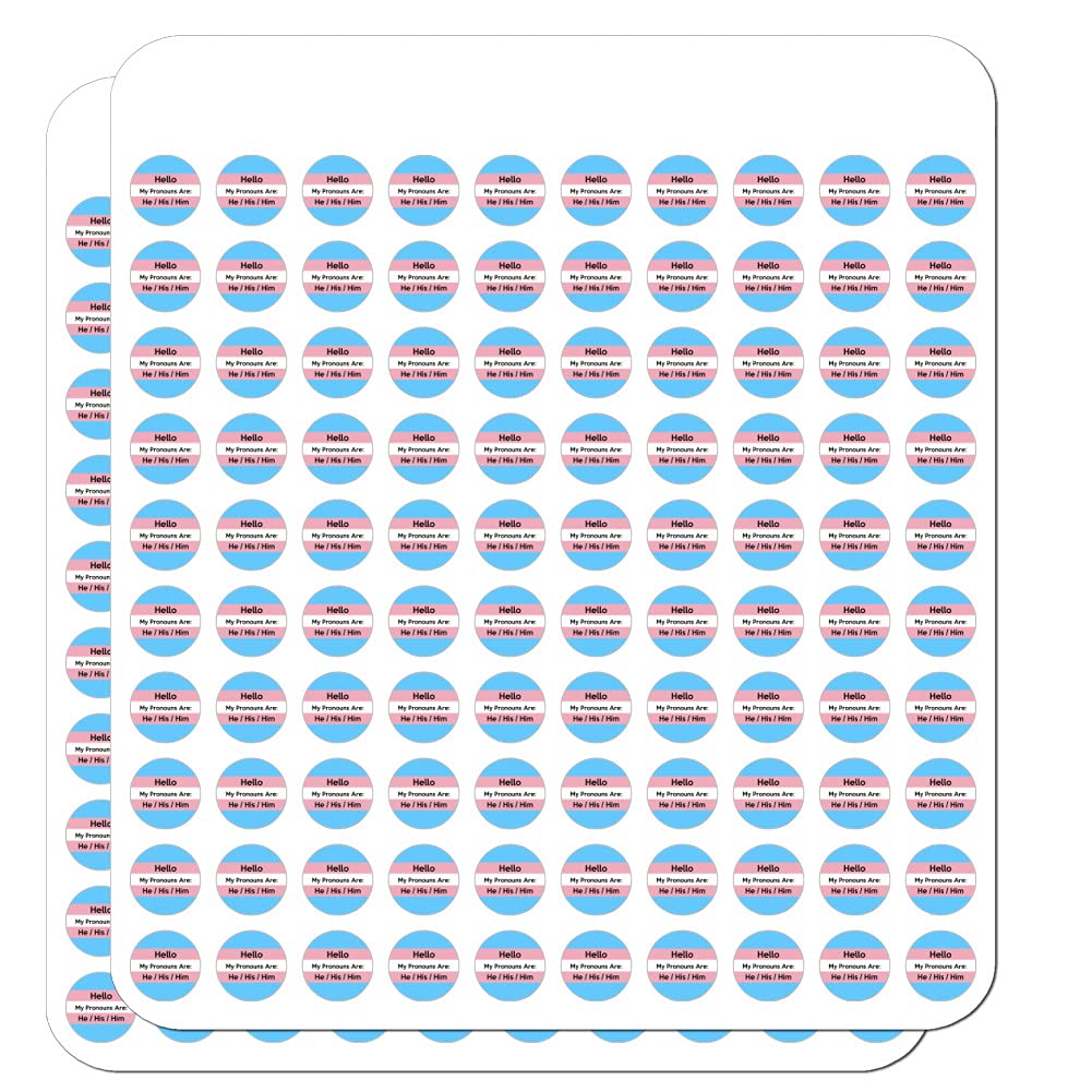He His Him Gender Identity 0.5 Inch Clear Stickers for Planners, Calendars & Scrapbooking - Perfect for DIY Crafts, Bullet Journals & LGBTQ+ Pride Decorations