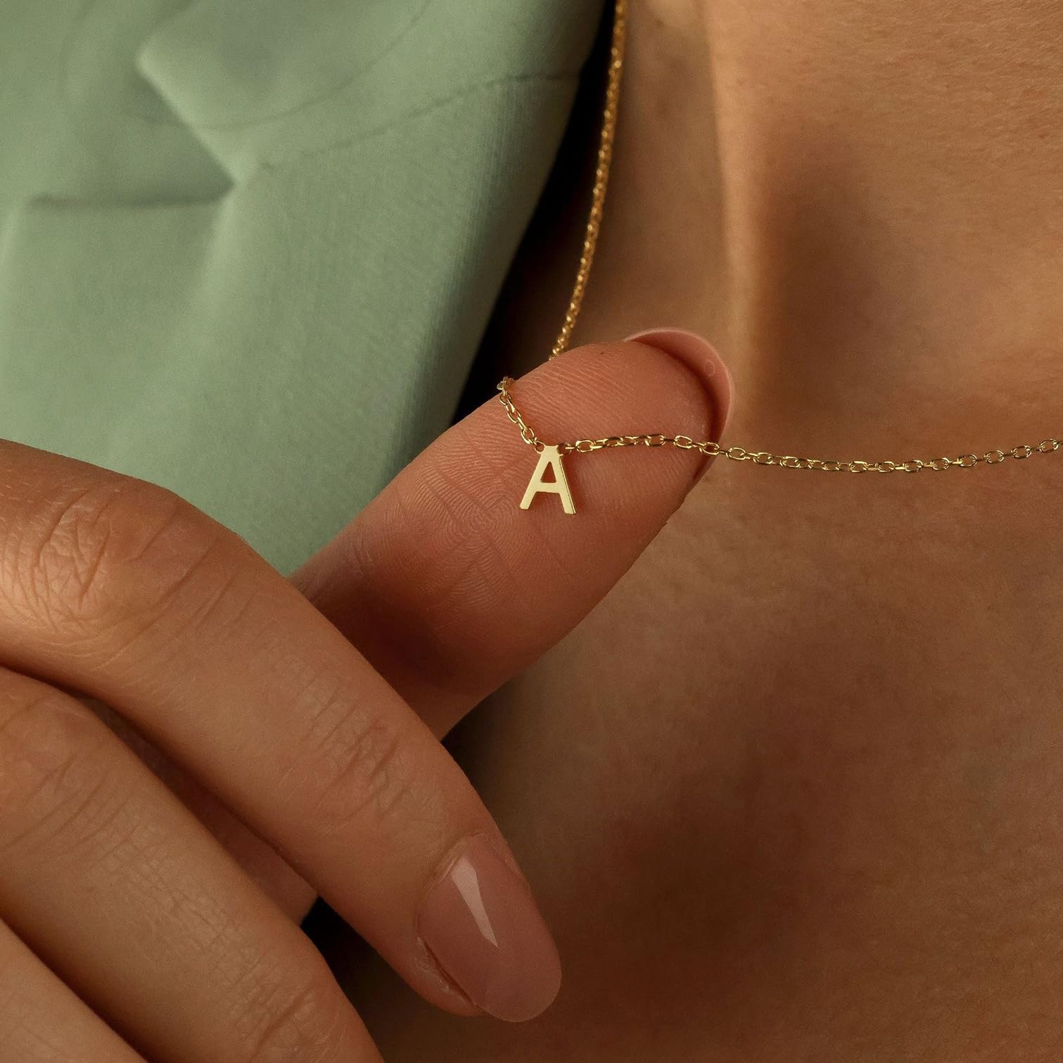 18K Gold Plated Small Initial Necklace - Stainless Steel Tiny Letter Monogram Name Necklace for Women - Perfect for Gifts, Anniversaries, and Everyday Wear