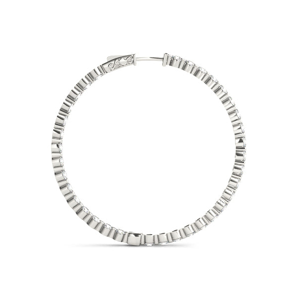 1 Inch 1 Prong Round Hoop Earrings - Complete 1/2 Pair Set for Everyday Wear, Parties & Special Occasions