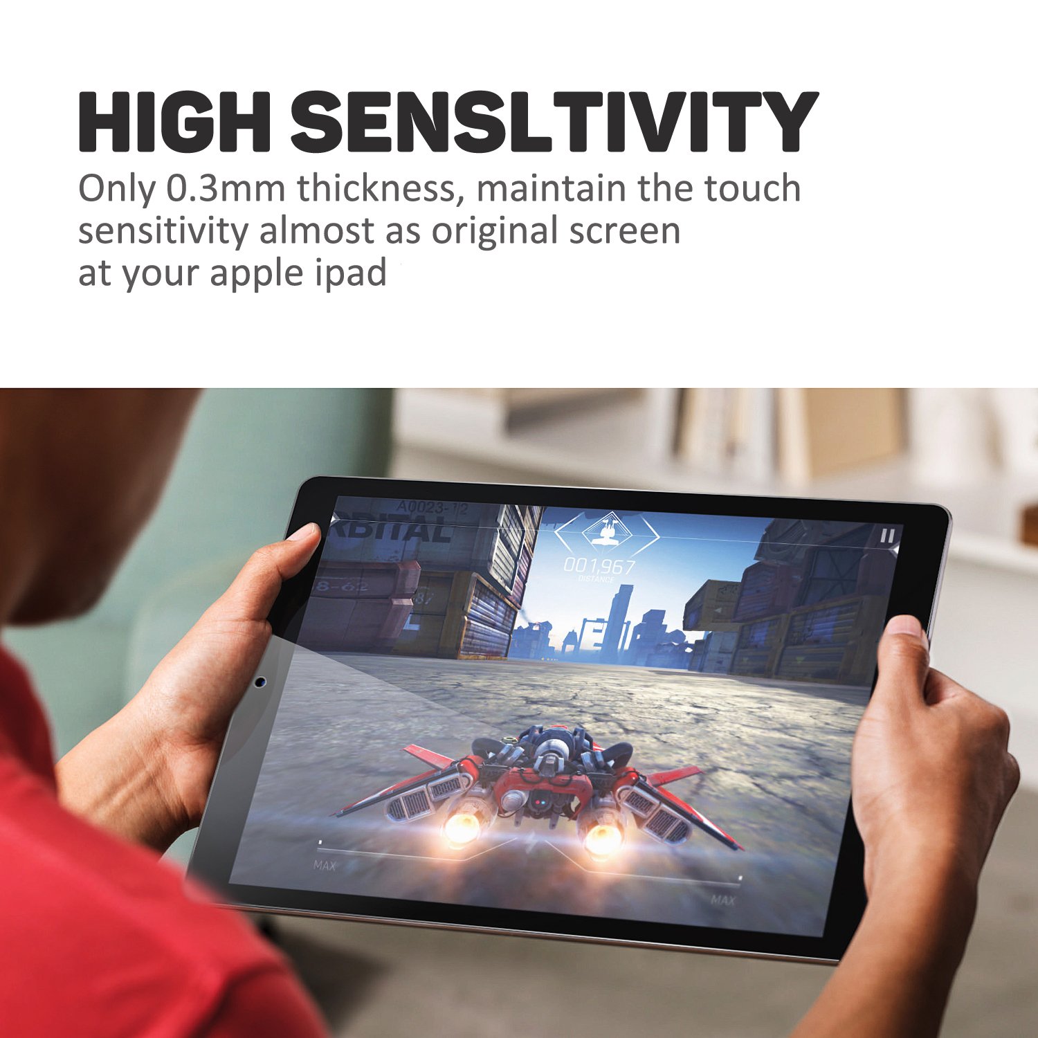 2-Pack Tempered Glass Screen Protector for iPad 9.7 Inch (2018/2017 Model, 6th/5th Gen) & iPad Air 1/2 & iPad Pro 9.7 Inch - Anti-Scratch, Bubble-Free, HD Clear, Apple Pencil Compatible, Case Friendly - Perfect for Work, School and Entertainment