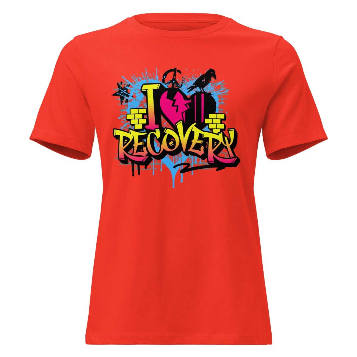 I Heart Recovery Women's Relaxed Fit T-Shirt - Soft & Comfortable Casual Tee for Everyday Wear, Workout, and Lounge