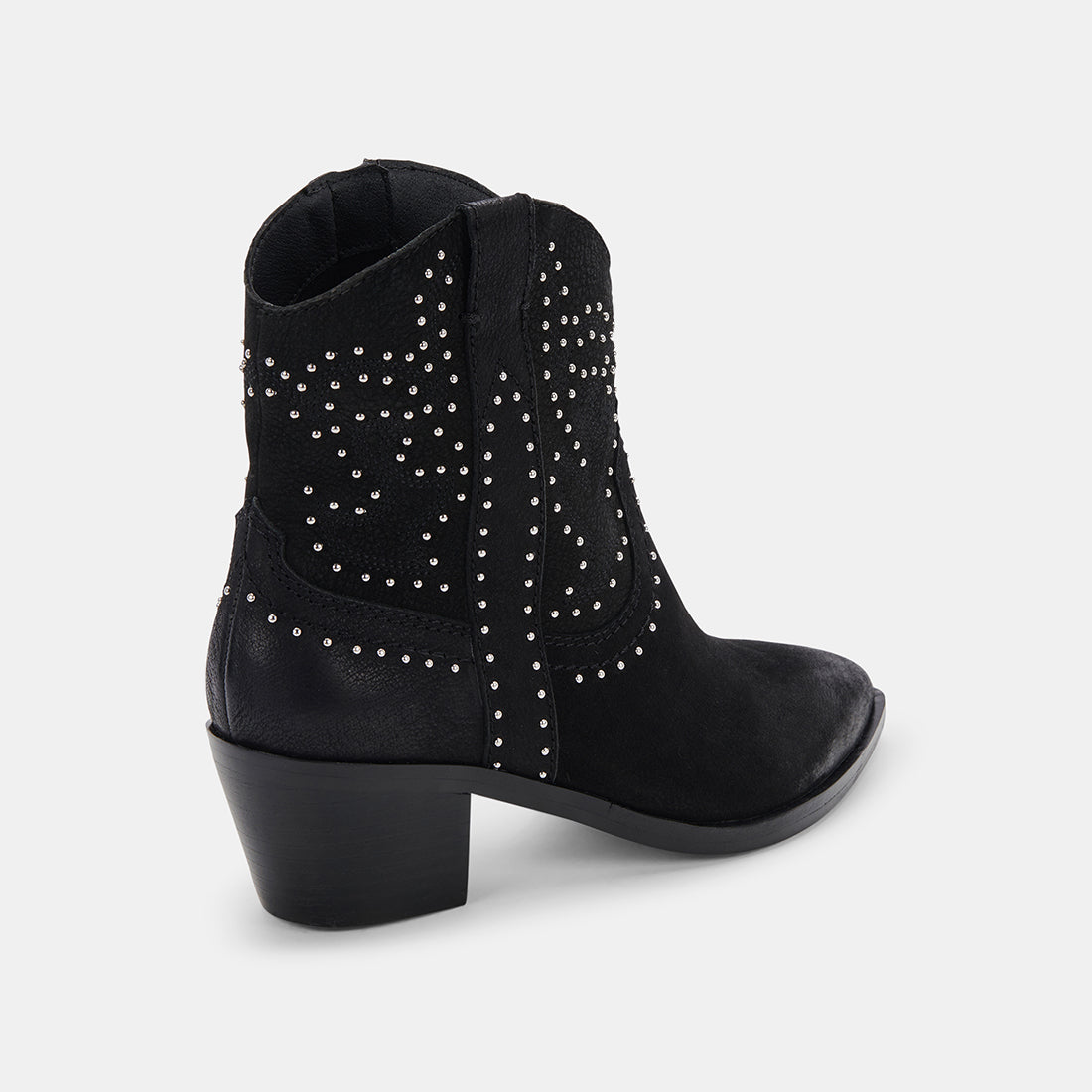 SOLOW STUD BOOTIES - Women's Black Nubuck Ankle Boots for Fall & Winter | Stylish Casual & Office Wear | Comfortable Slip-On Booties for Everyday Outfits