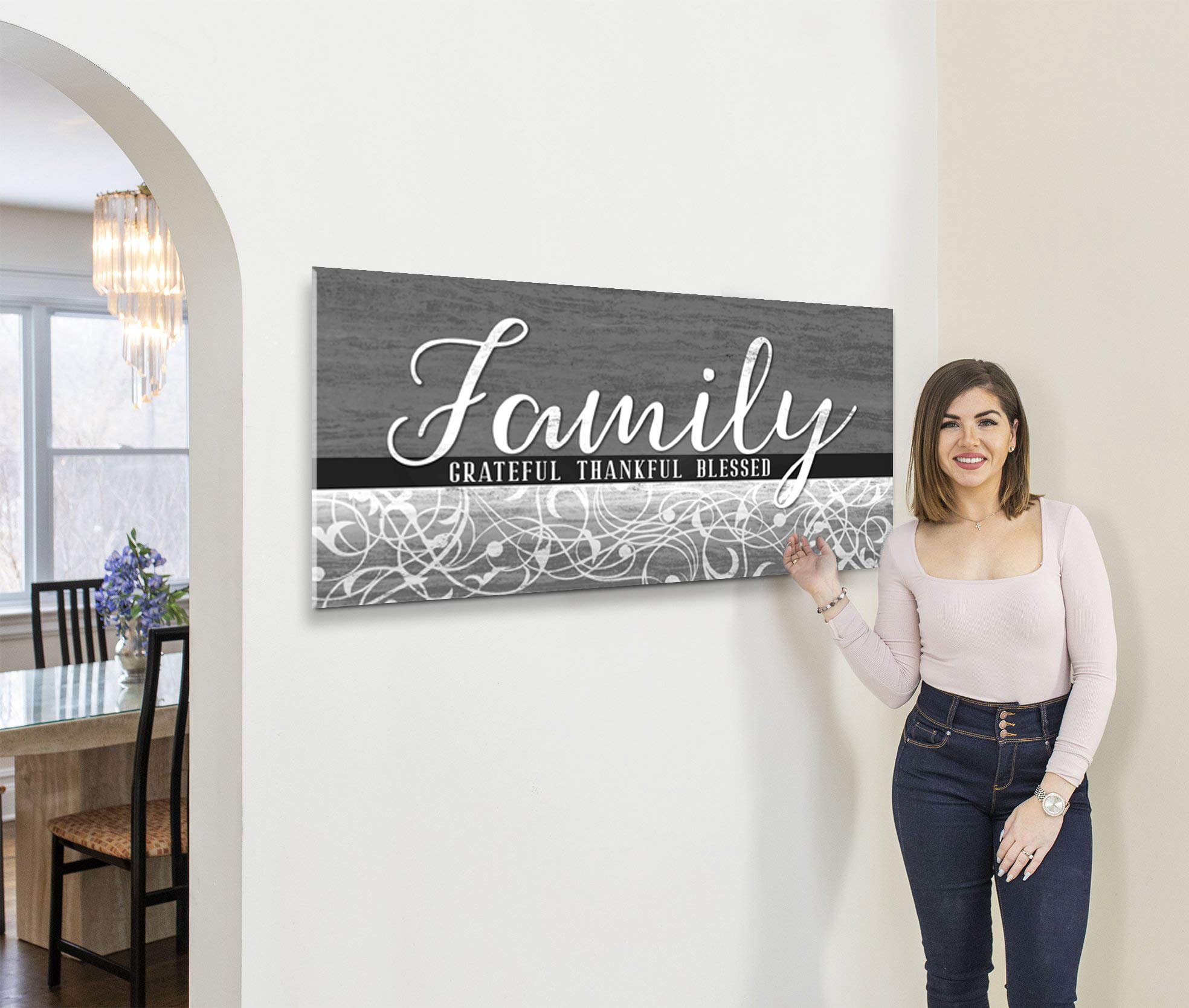 Farmhouse Family Wall Art - Large Canvas Decor for Living Room
