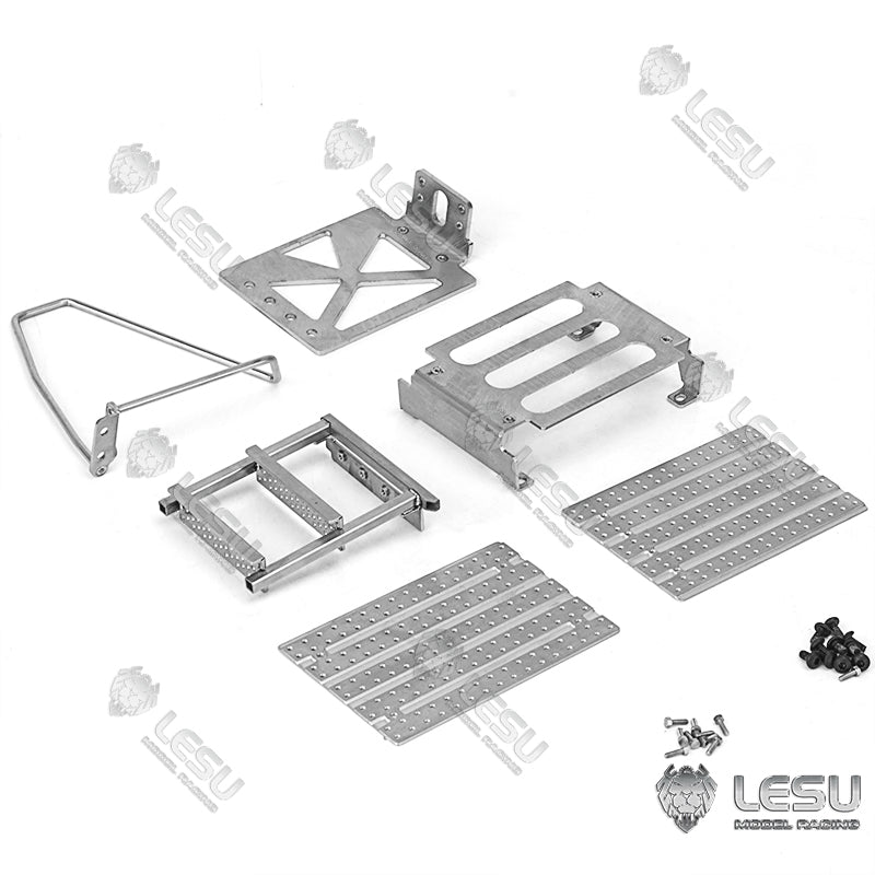 1/14 LESU Metal Protective Cover Pedal Set for Tractor Truck Dumper - Heavy Duty Toolbox Guardboard & Taillight Air Tank Accessories - Perfect for RC TAMIYA Model Cars and DIY Construction Projects