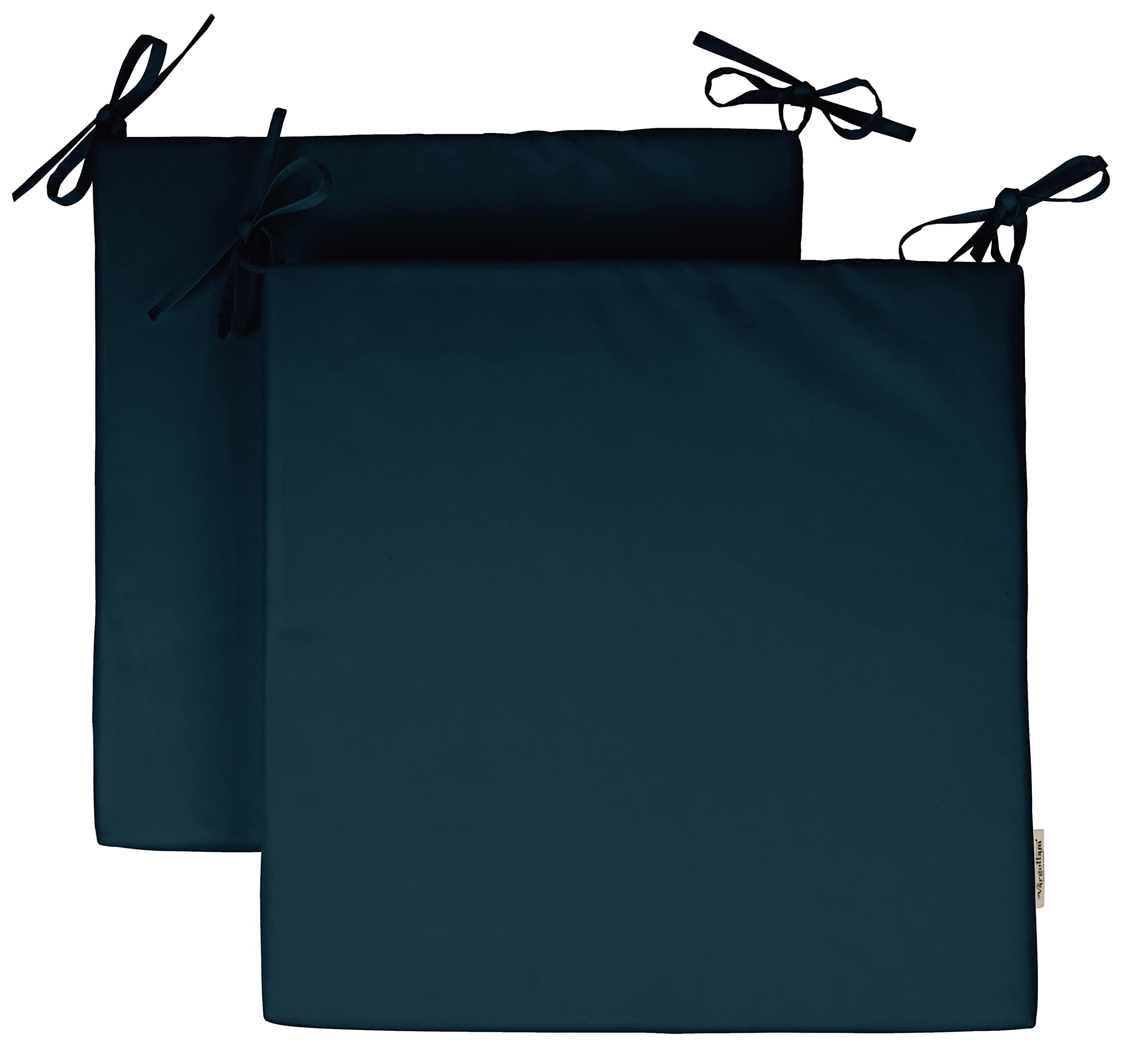 Premium 20x20 Inch Indoor/Outdoor Square Chair Cushions with Ties - Waterproof Patio Seat Cushions Set of 2 for Garden Furniture, Deck Chairs & Outdoor Lounging - Stylish Teal Blue Home Decor
