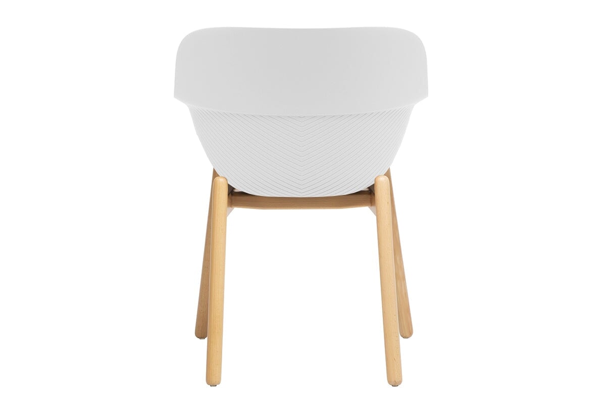 Tommy Tub Plastic Chair with Wooden Leg - Lightweight Outdoor Seating for Patio, Garden, and Poolside Relaxation