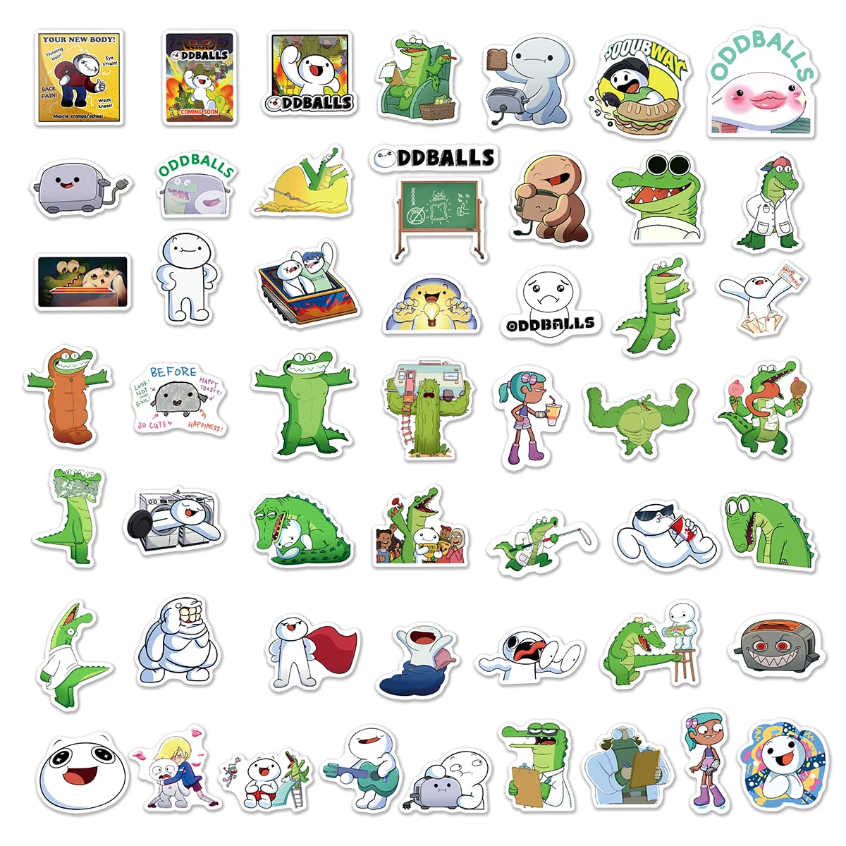 50 Pcs Cute Cartoon Vinyl Waterproof Stickers for Water Bottles, Hydro Flask, Laptop, Phone & Skateboard - Fun Aesthetic Decals for Kids, Teens & Adults - Perfect for School, Office, Travel & DIY Projects