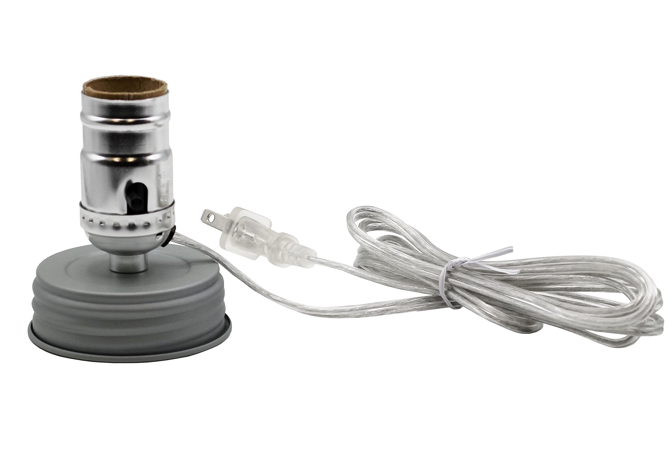 DIY Mason Jar Lamp Making Kit - Pre-Wired Canning Jar Light Conversion with Silver Lid & Socket | Creative Home Decor, Gift Idea for Craft Lovers, Perfect for Bedroom, Living Room or Patio Lighting