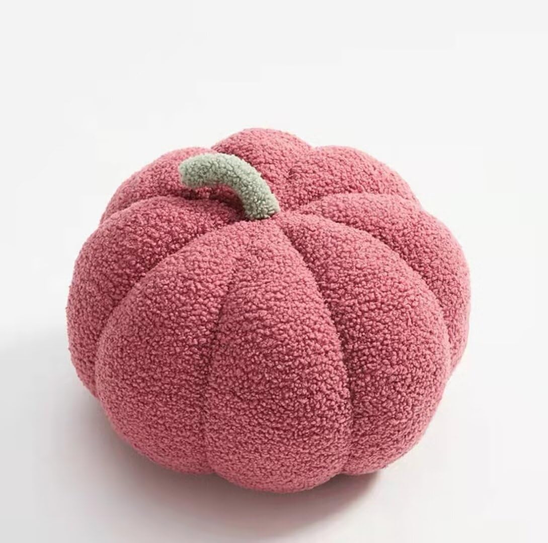 Stylish Blush Pink Throw Pillows for Teens - Large 13.78'' Decorative Couch & Bed Pillows - Perfect for Bedroom, Office Chair & Home Decor - Pumpkin Shape Accent Pillow (Pack of 1)