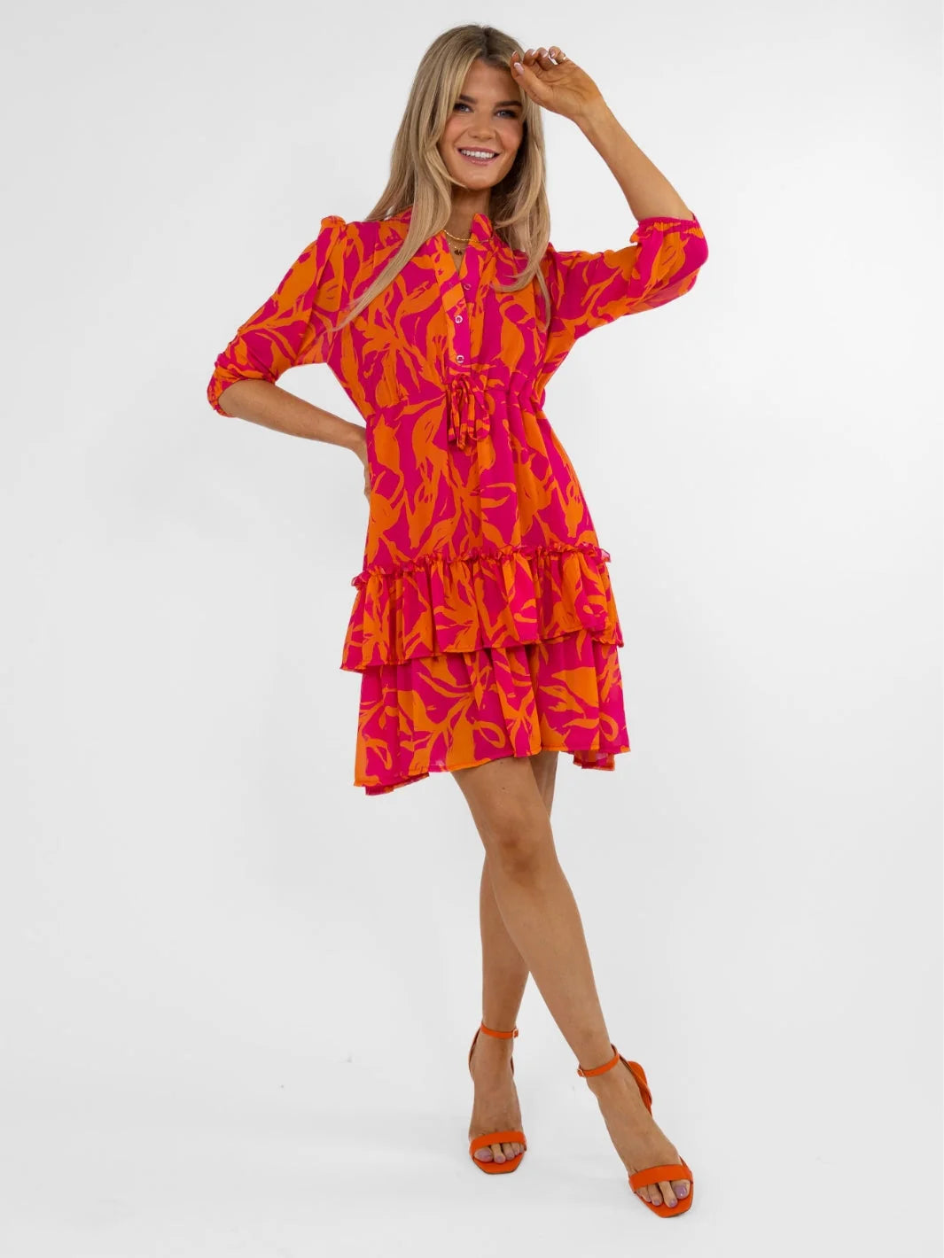 Sexy Latina Mini Dress for Women - Flirty Pink & Orange Bodycon Party Dress | Perfect for Nightclubs, Dates & Summer Outings