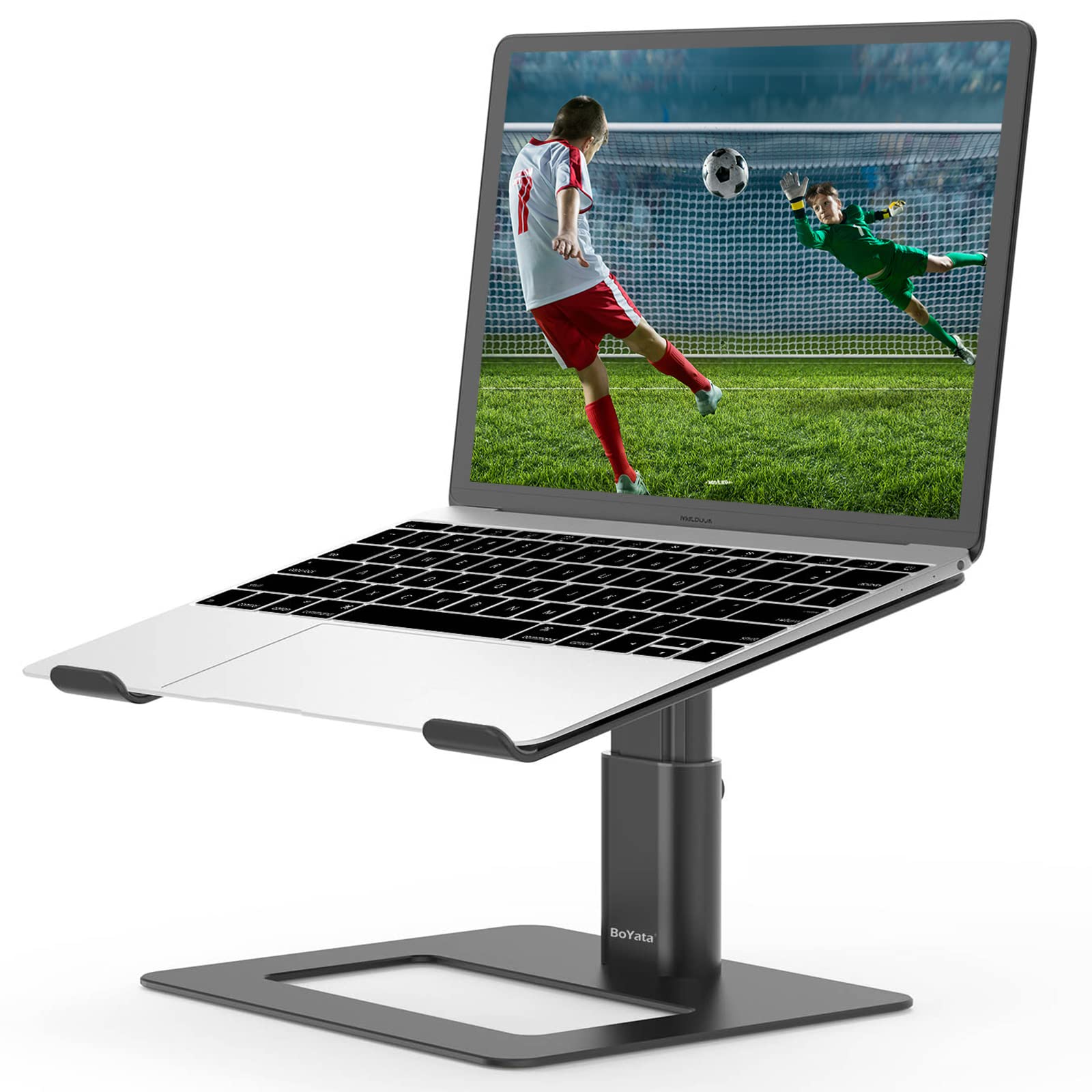 BoYata Ergonomic Aluminum Laptop Stand - Height Adjustable Computer Holder for MacBook Pro/Air, Dell, Lenovo, HP, Samsung, and More 11-17