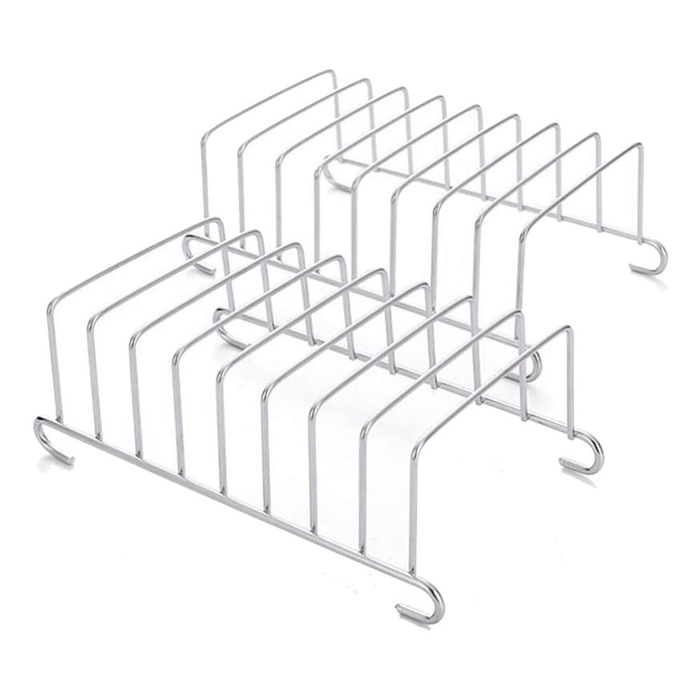 Viudecce 2-Piece Toast Bread Holder with 8 Slicing Holes - Stainless Steel Bread Cooling Rack & Organizer for Kitchen Countertop - Perfect for Toasting, Serving, and Storing Bread Slices