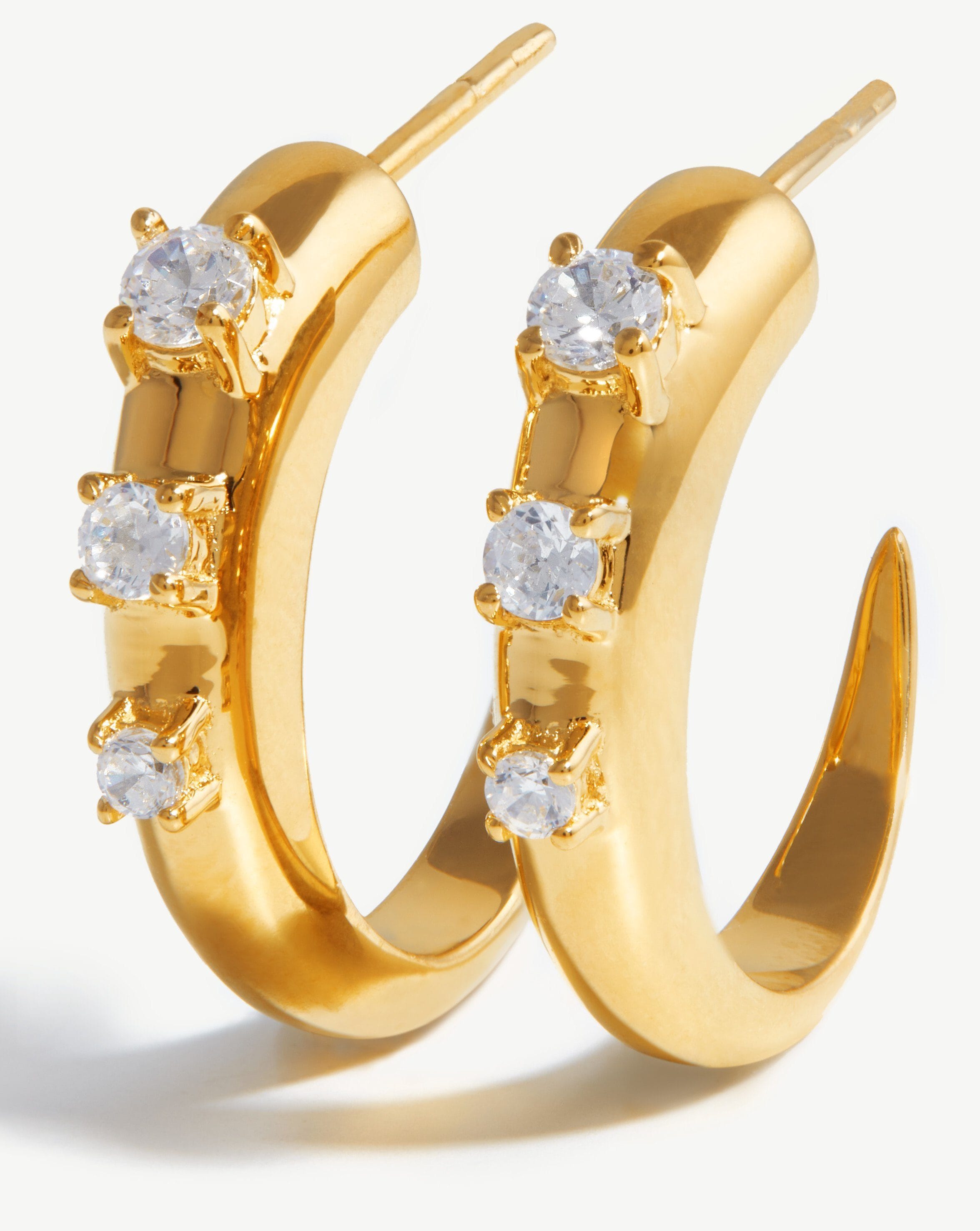 Small Claw Hoop Earrings - Dainty Gold Minimalist Hoops for Women | Perfect for Everyday Wear, Date Night & Gifts