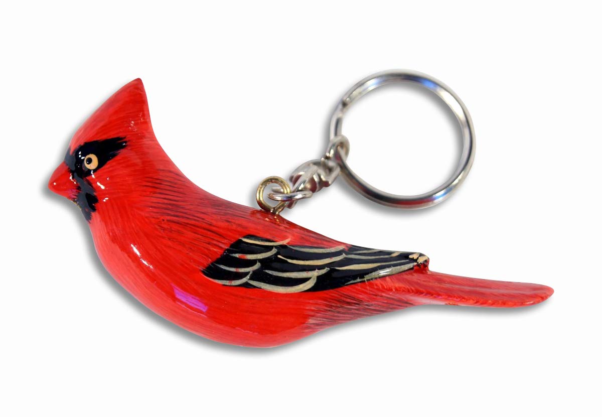 Hand Painted Red Male Cardinal Bird Keychain - Unique Gift for Bird Lovers, Nature Enthusiasts & Travelers | Perfect for Keys, Backpacks & Gifts