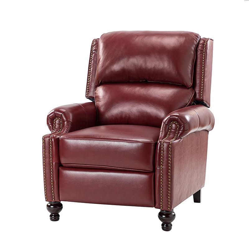 Mid Century Modern Genuine Leather Recliner Chair - Consuela Handcrafted Lounge Chair for Living Room, Office & Home Theater