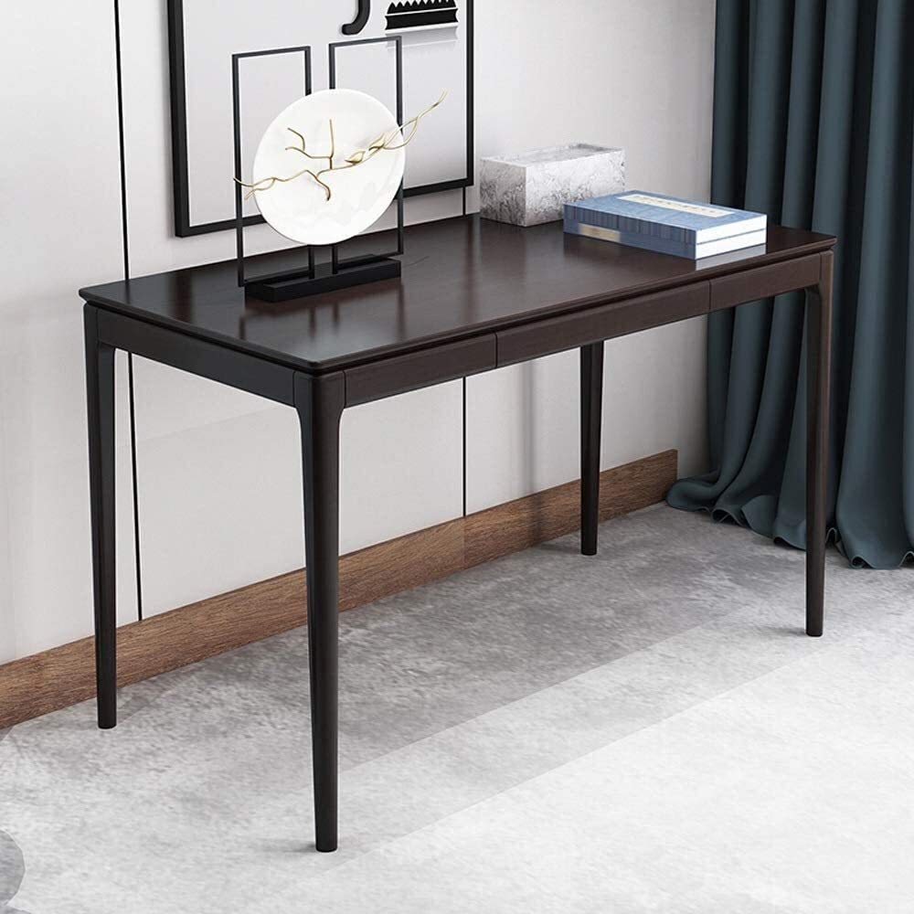 Classic Study Desk and Chair Set for Students - 120x60x75cm, Brown - Perfect for Bedroom, Dorm Room, or Home Office Workspace