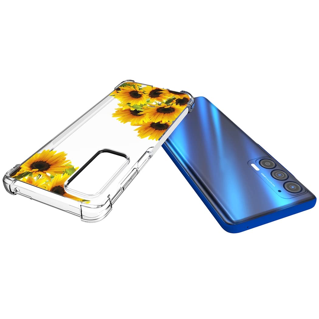 **Cute Clear Slim Shockproof TPU Phone Case for Moto Edge 2021/5G UW/G Power 2022 - Sunflower Pattern Protective Cover | Durable, Flexible & Stylish for Everyday Use**