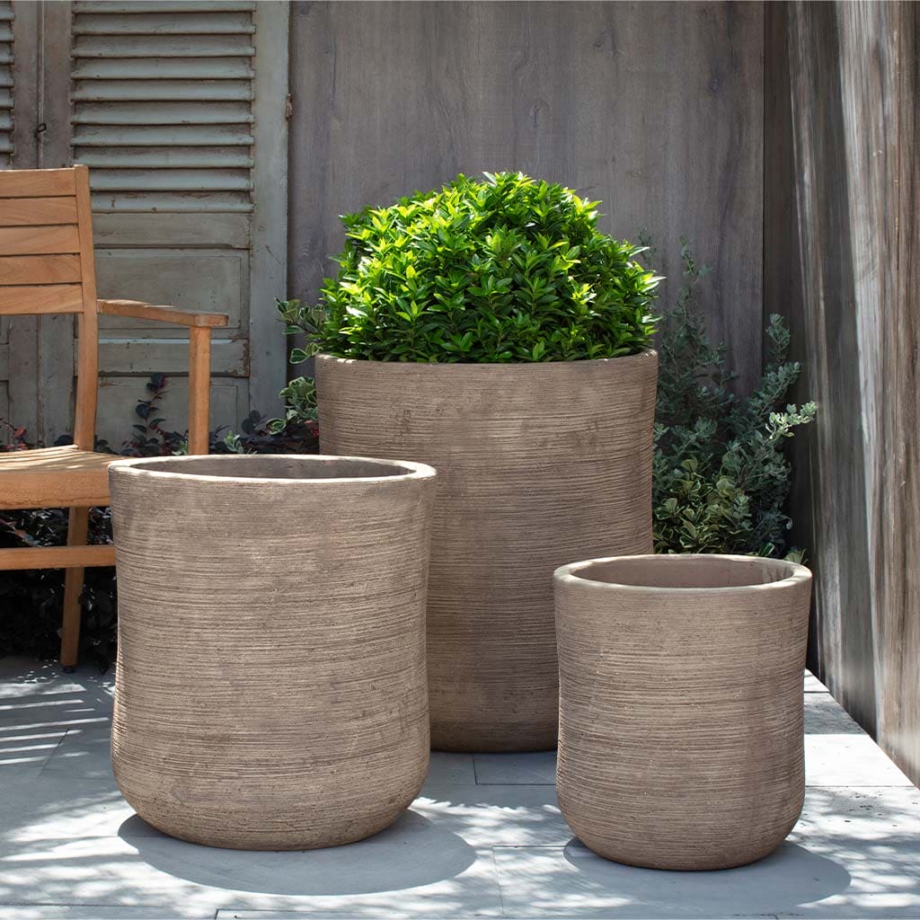 Campania International Aspen Planter Set of 3 - Brown Terra Cotta Flower Pots for Indoor & Outdoor Plants - Perfect for Home Garden, Patio, and Balcony Decor