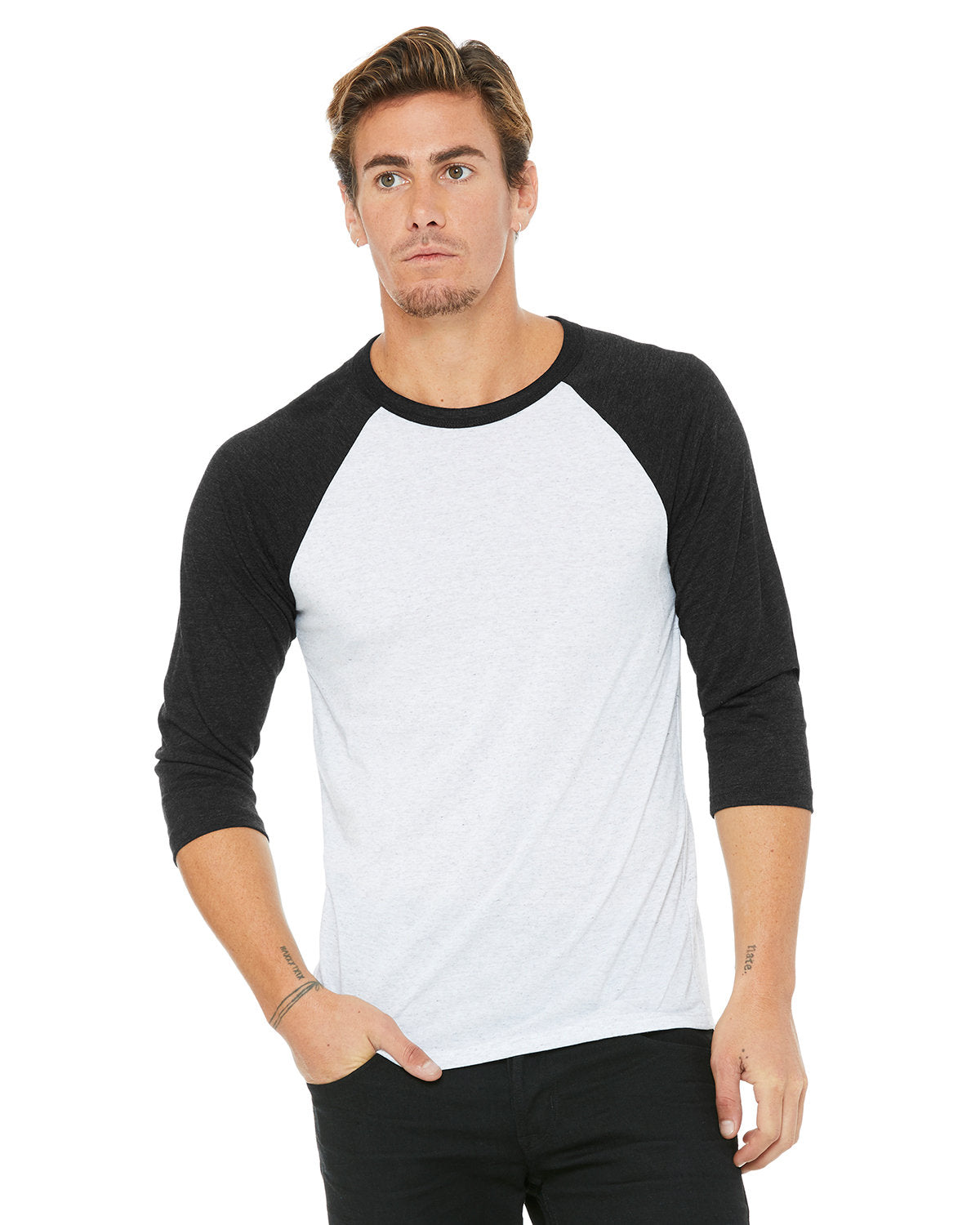 Bella + Canvas 3200 Unisex 3/4 Sleeve Baseball Tee - Soft Cotton Jersey Shirt for Men & Women - Perfect for Casual Wear, Sports & Team Uniforms