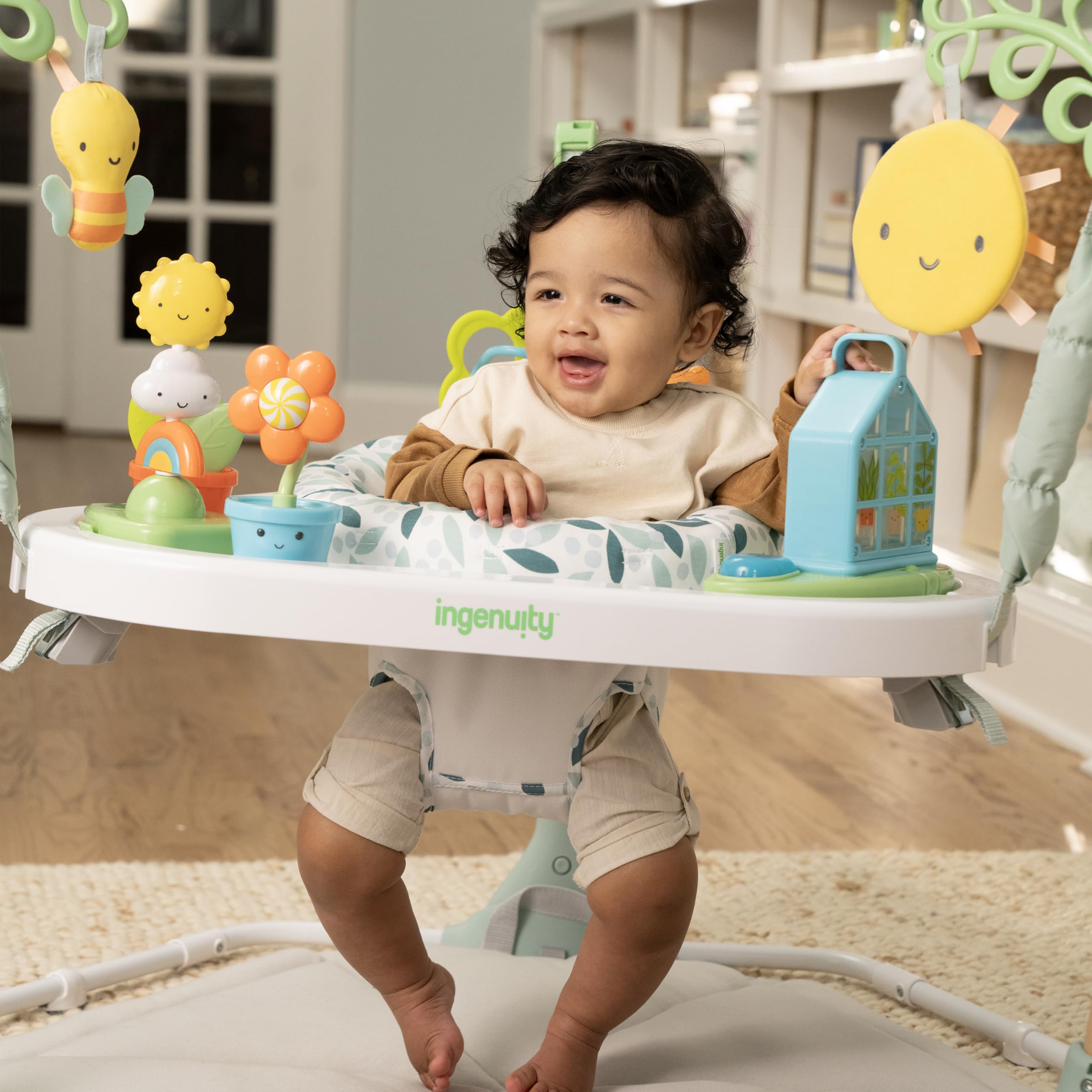 Ingenuity Tummy-to-Toes 6-in-1 Baby Activity Center - Play Gym, Foldable Mat with Music & Nature Sounds, LED Lights, Activity Jumper & Playhouse - Developmental Toy for Newborns to 4 Years (0-48 Months) - Perfect for Nursery, Playtime & Early Learning