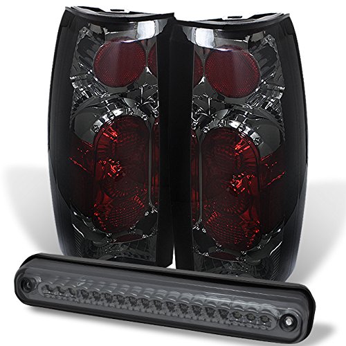 AKKON Smoked LED Tail Lights + 3rd Brake Light for 1988-1998 Chevy C/K Series, GMC Sierra, Silverado, Tahoe, Suburban & Blazer - Upgrade Your Truck's Style & Safety (Perfect for Night Driving & Off-Road Adventures)