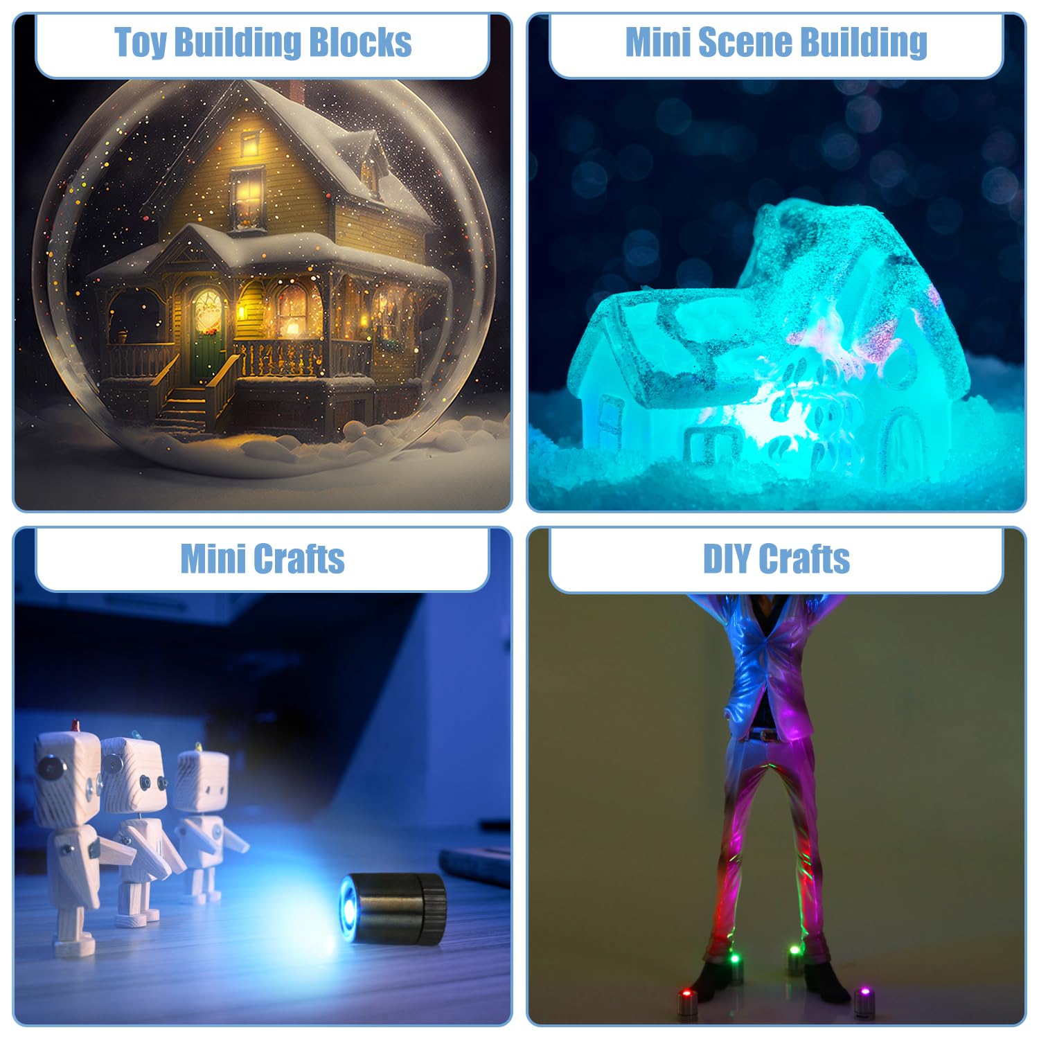 Mini LED Lights for Dollhouse - 10pcs Tiny Battery Lights for DIY Crafts & Miniatures - Home Decor