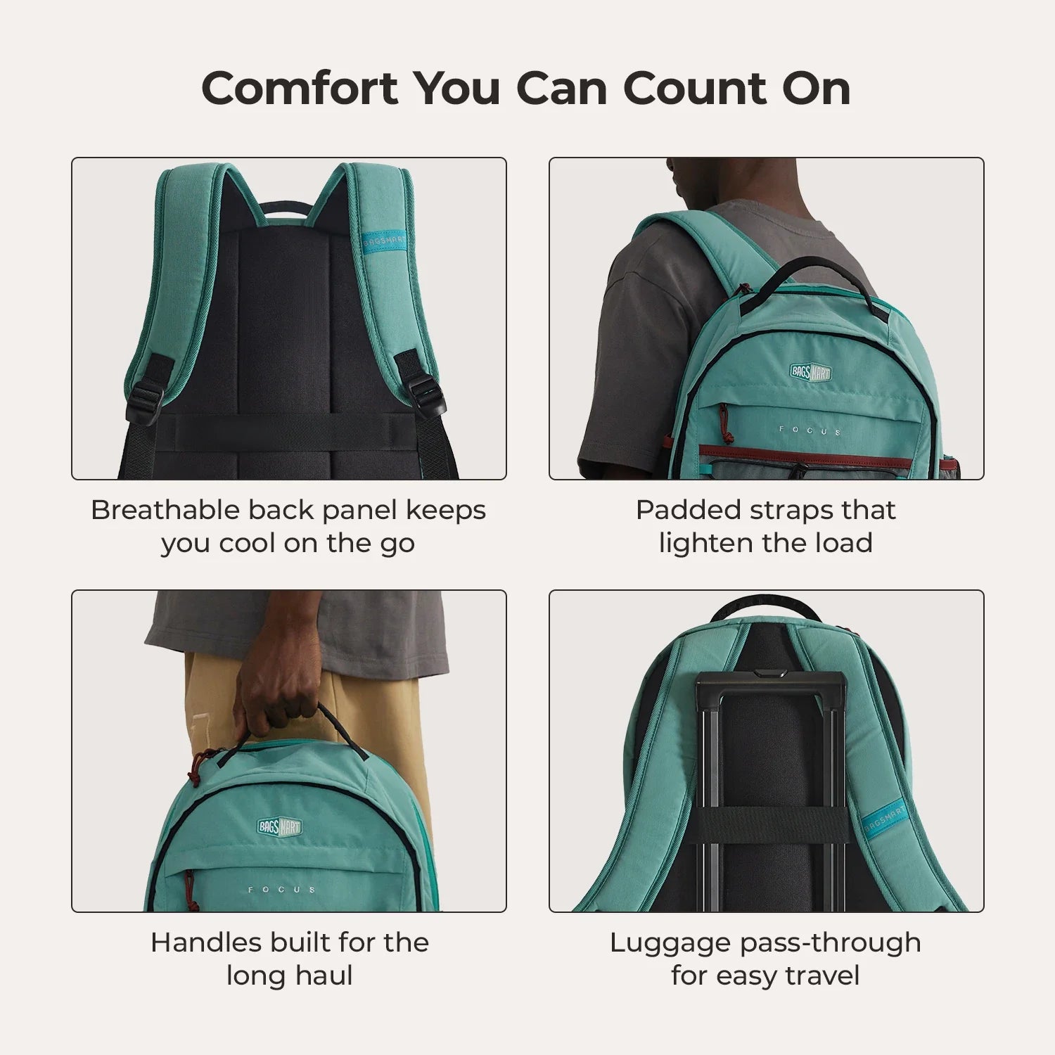 15.6 Inch Laptop Backpack for Men & Women - Waterproof Travel Backpack with USB Charging Port - Perfect for Work, School, and Business Trips
