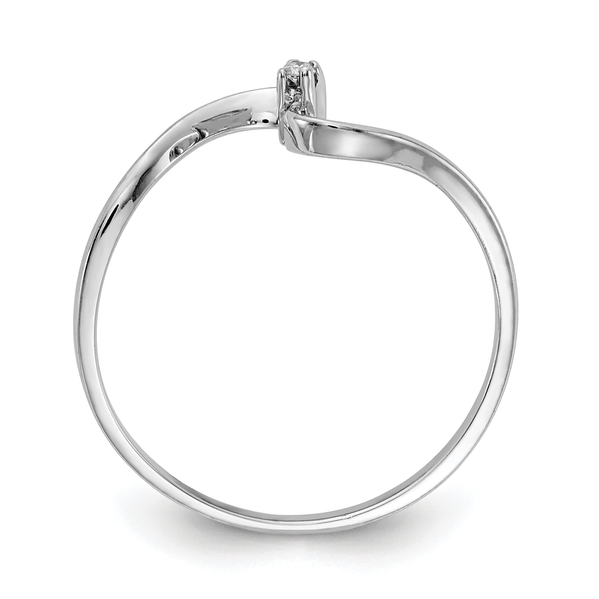14K White Gold AA Diamond Ring for Women - Size 6.5 | Elegant Wedding Band, Anniversary Gift & Everyday Jewelry