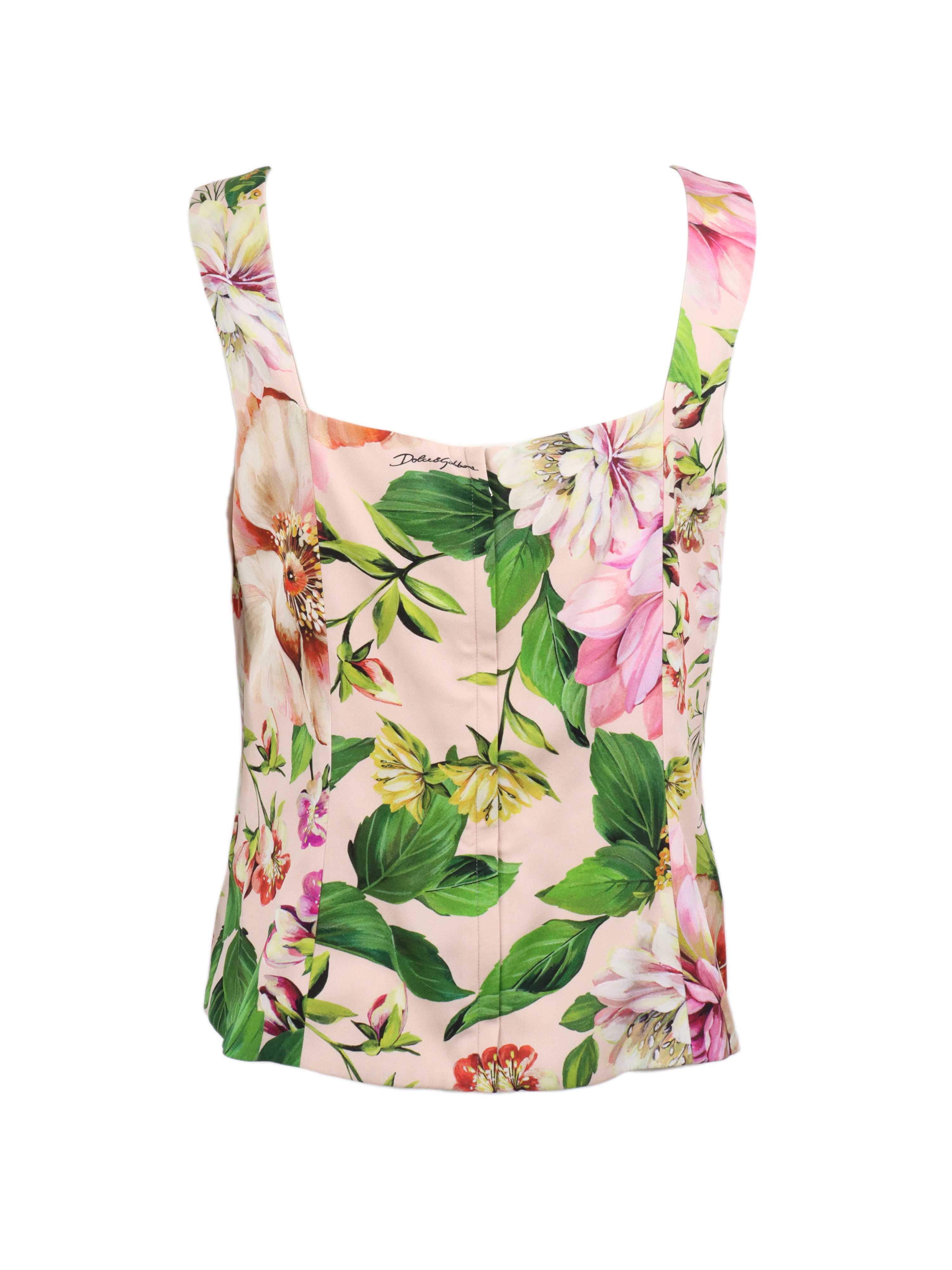 Dolce & Gabbana Women's Floral Print Bustier Top - Sexy Corset Style Lingerie for Date Night & Special Occasions