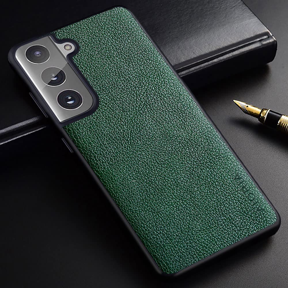 Premium PU Leather Case for Samsung Galaxy S21 FE 5G (6.41 Inch) - Retro Design Full Protective Cover with Shock Absorption | Perfect for Work, Travel & Daily Use (Black)