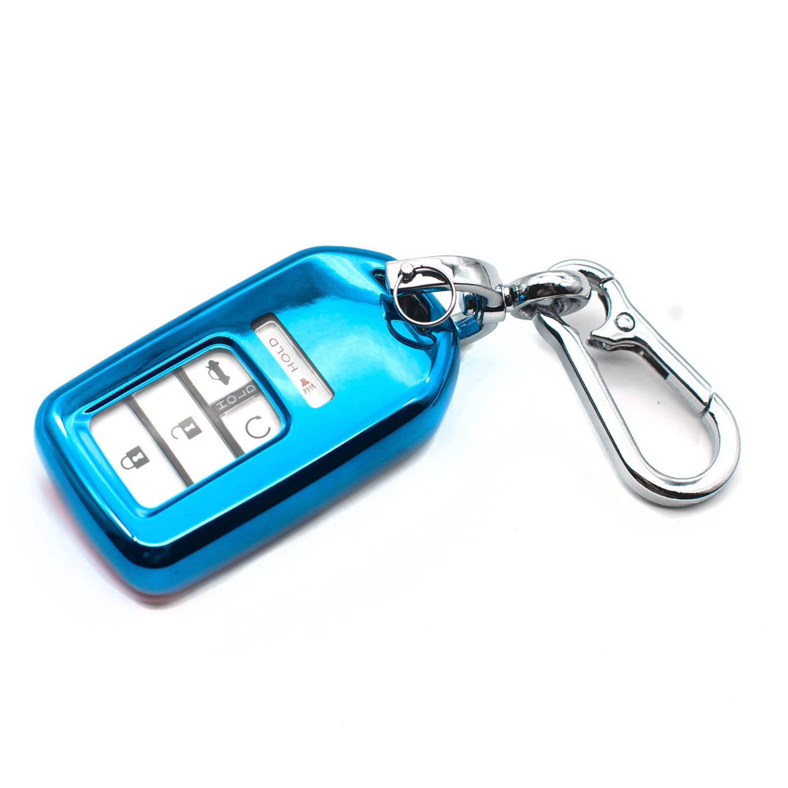 Premium TPU Key Fob Cover for Honda Civic CR-V Accord Odyssey Pilot (2010-2023) - Durable Protective Case Shell with Keyless Entry - Perfect for Daily Use, Car Protection & Gift Giving - Blue