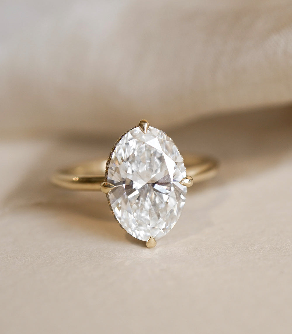Annika Oval Lab Grown Diamond Engagement Ring - 3.82 Carat Solitaire Ring for Women, Ethical & Conflict-Free, Perfect for Proposals, Weddings & Anniversary Gifts