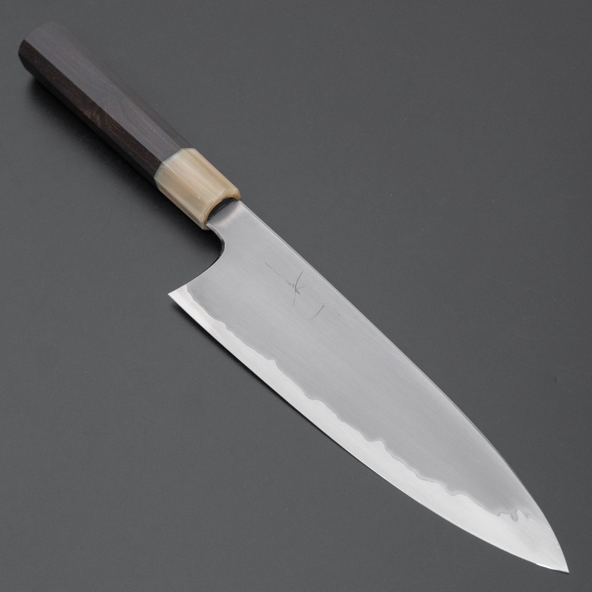 Hitohira Togashi White #1 Stainless Clad Kasumi Gyuto 210mm Japanese Chef Knife with Ebony Handle - Perfect for Sushi, Meat Cutting & Professional Kitchen Use
