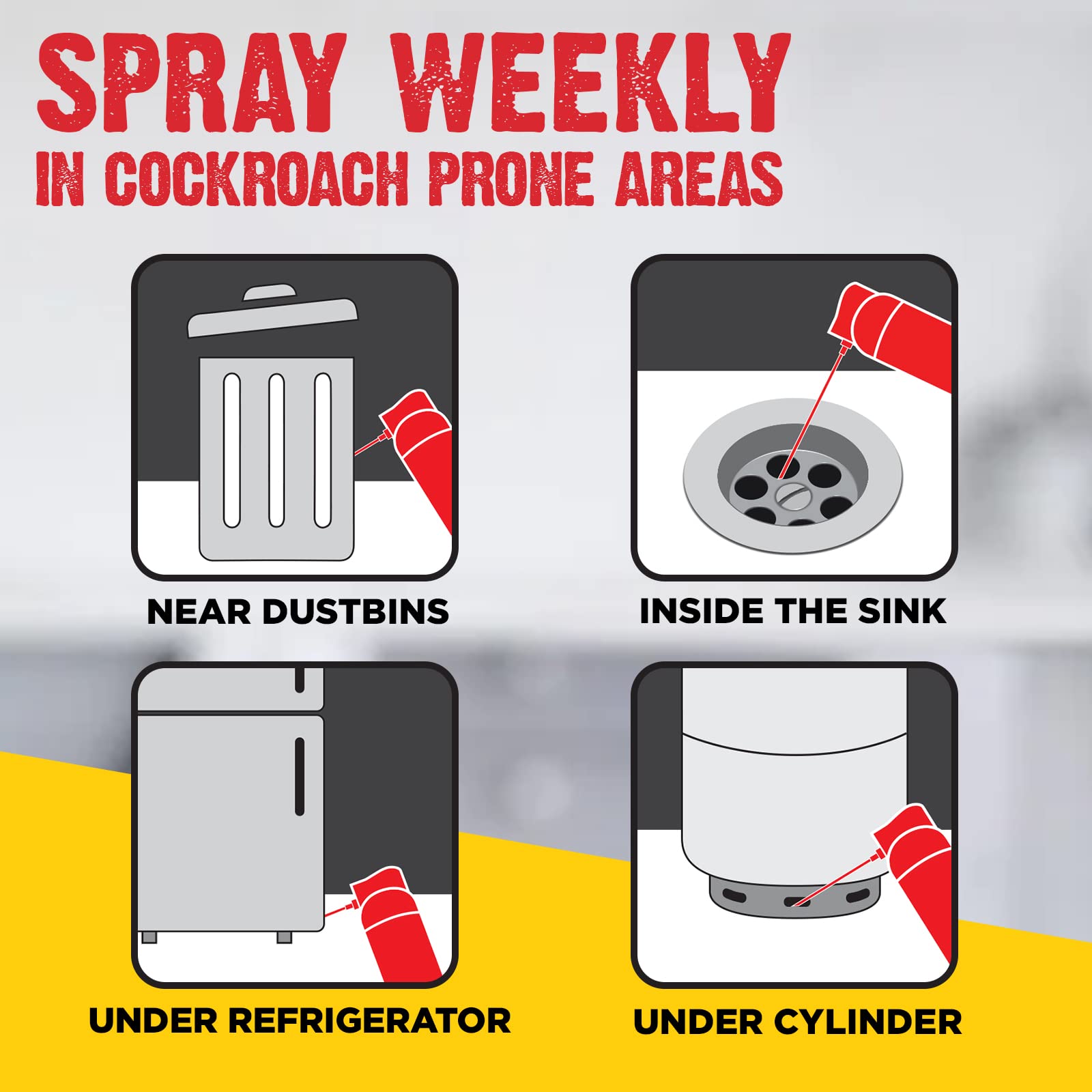 Hit Crawling Insect Killer Spray - Fast-Acting Cockroach & Bug Killer (400ml) | Instant Kill Formula | Deep-Reach Nozzle for Hard-to-Reach Areas | Fresh Fragrance | Ideal for Kitchens, Bathrooms & Basements