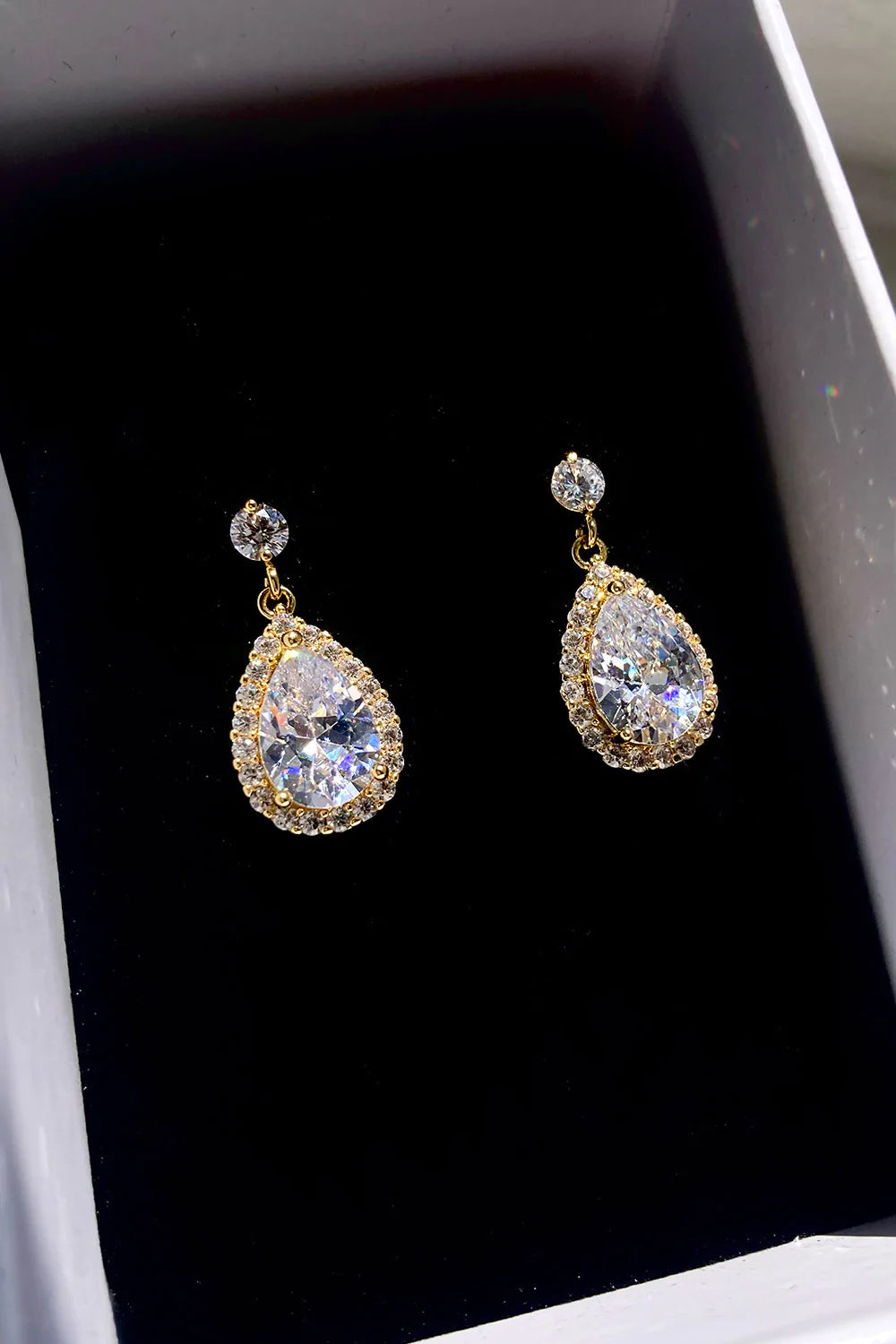 Estelle Dainty Crystal Bridal Drop Earrings - Elegant Wedding Jewelry for Brides, Bridesmaids & Formal Events | Handmade Sterling Silver Earrings with Swarovski Crystals | Perfect for Weddings, Prom & Evening Occasions