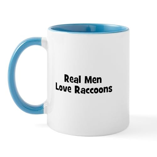 White/Blue Inside - Real Men Love Raccoons Mug