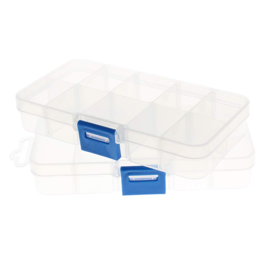 Utoolmart 2-Piece Plastic Tool Organizer Box - Translucent Hardware Storage for Screws, Nuts, Bolts, Nails, Beads & Jewelry (5.1
