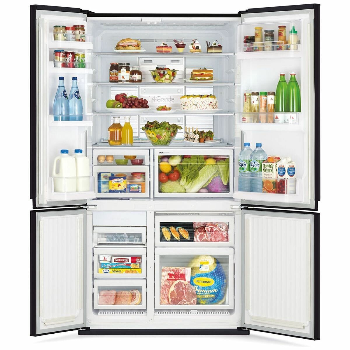 Mitsubishi Electric MR-LA635ER-GBK 635L French Door Refrigerator - Energy Efficient, Spacious Design for Modern Kitchens & Large Families