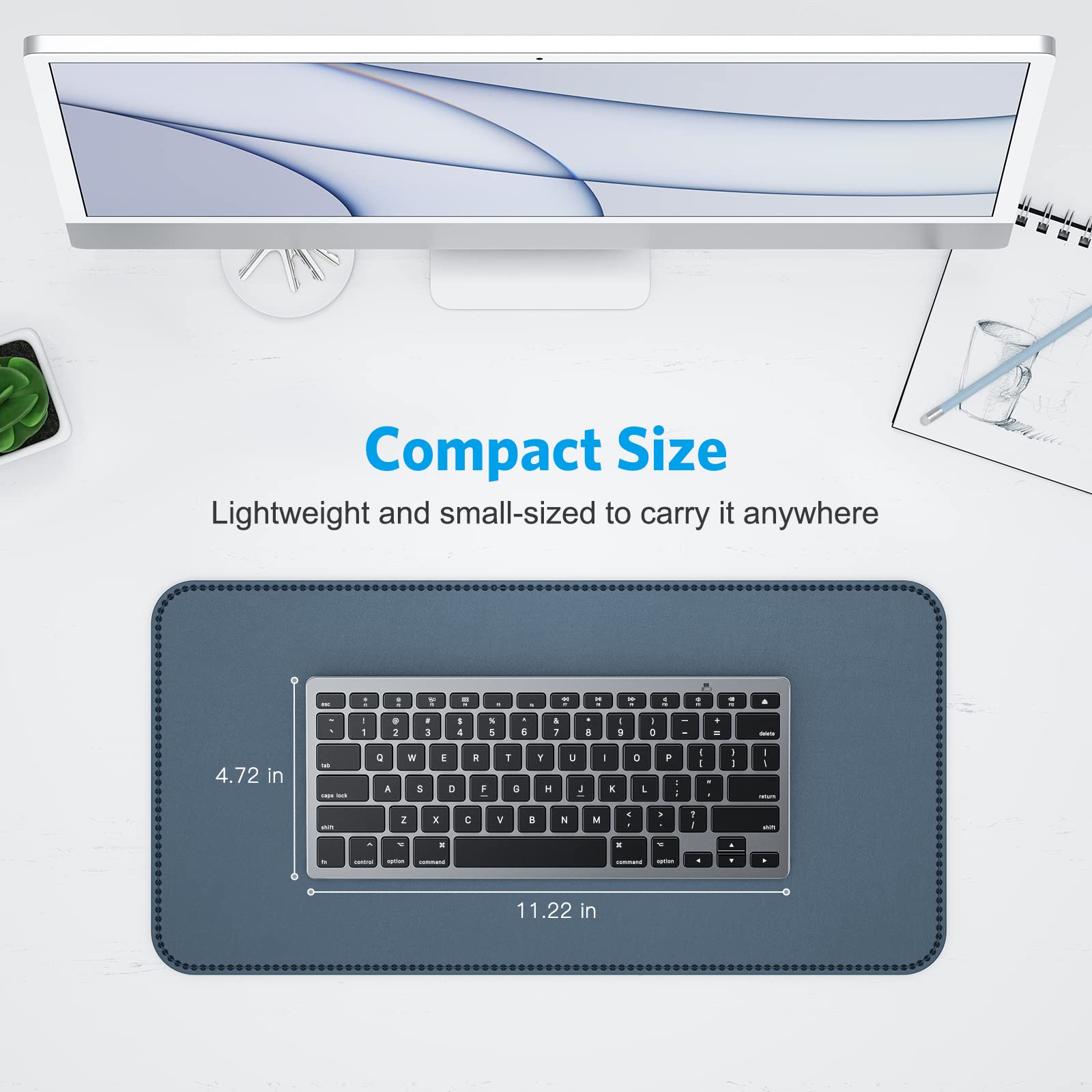 OMOTON Bluetooth Keyboard for Mac - Slim Wireless Keyboard Compatible with MacBook Pro, MacBook Air, iMac, Mac Mini & Windows PC (Grey) | Perfect for Home Office, Travel & Remote Work