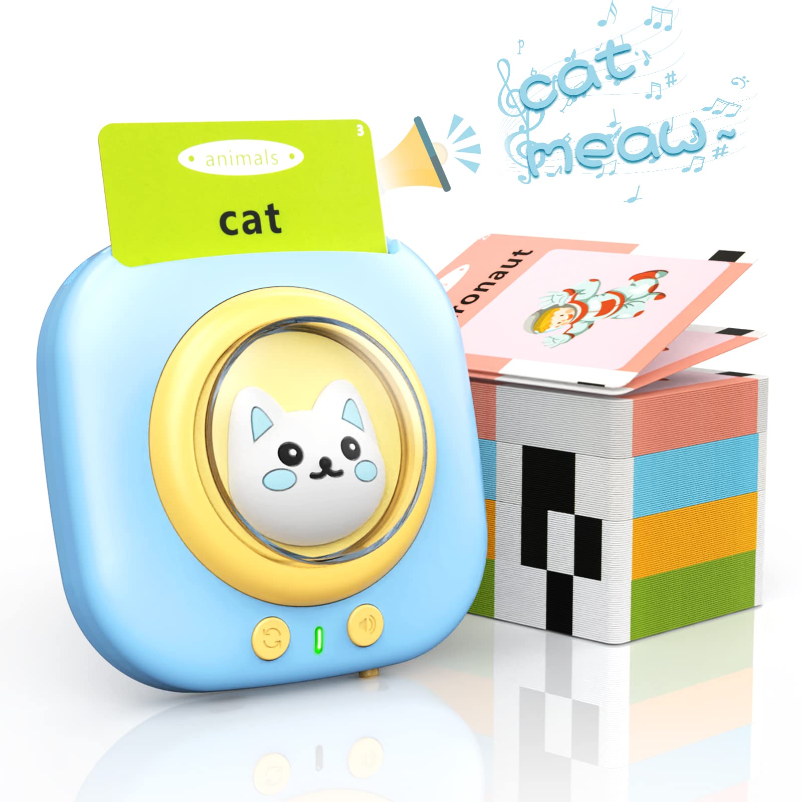 Educational Talking Flash Cards for Toddlers Ages 1-6 | Sight Words Learning Toys for Kindergarten, Speech Therapy & Autism | Interactive Learning Games for Boys & Girls (Blue) - Perfect for Home, Classroom & Travel Activities