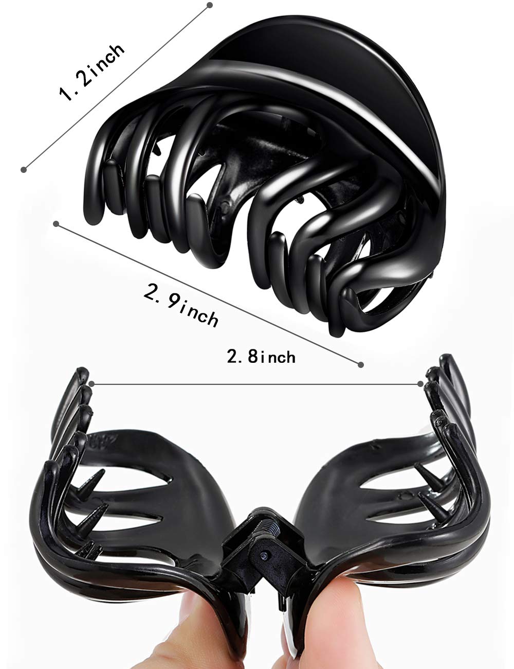 No-Slip Octopus Hair Claw Clips for Women with Thin/Fine Hair - Medium Size Jaw Grip Hair Clips for Ponytails, Buns & Everyday Hairstyles