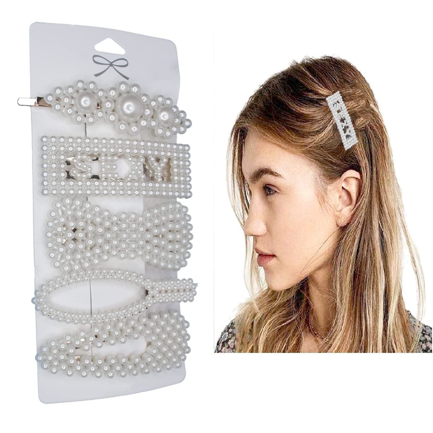 Prime Pearl Metal Hair Clips - Elegant Barrettes & Hairpins for Women & Girls (Pack of 1) | Perfect for Updos, Ponytails & Everyday Hair Styling
