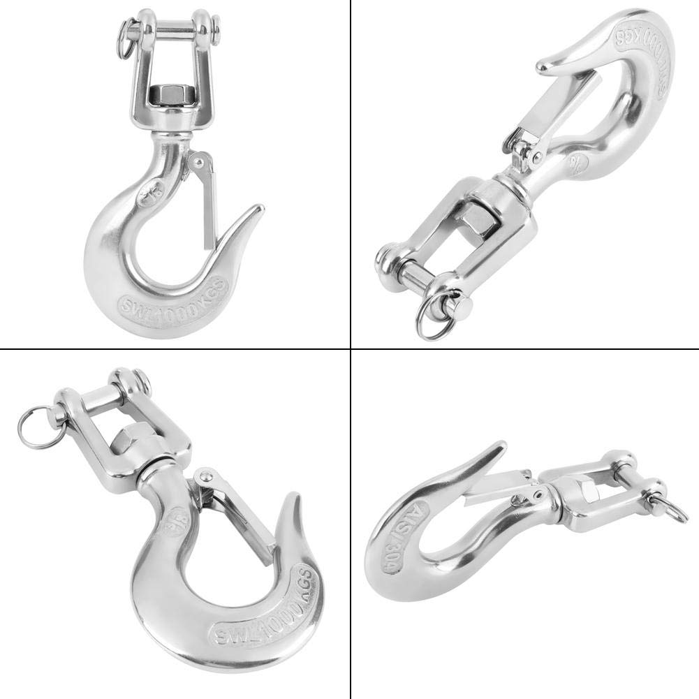 650kg Stainless Steel Swivel Lifting Hook with 360° Rotation & Safety Clevis - Heavy Duty Crane Chain Hook for Construction, Marine, and Industrial Hoisting Applications