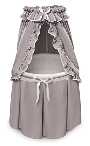 Empress Round Baby Bassinet with Soft Bedding, Comfortable Pad & Storage Organizer – Perfect for Nursery, Bedroom, or Travel Use