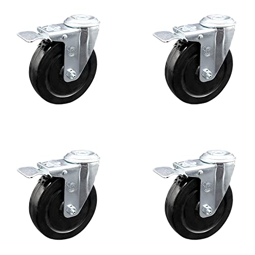 4 Swivel - Total Lock Brakes - Black