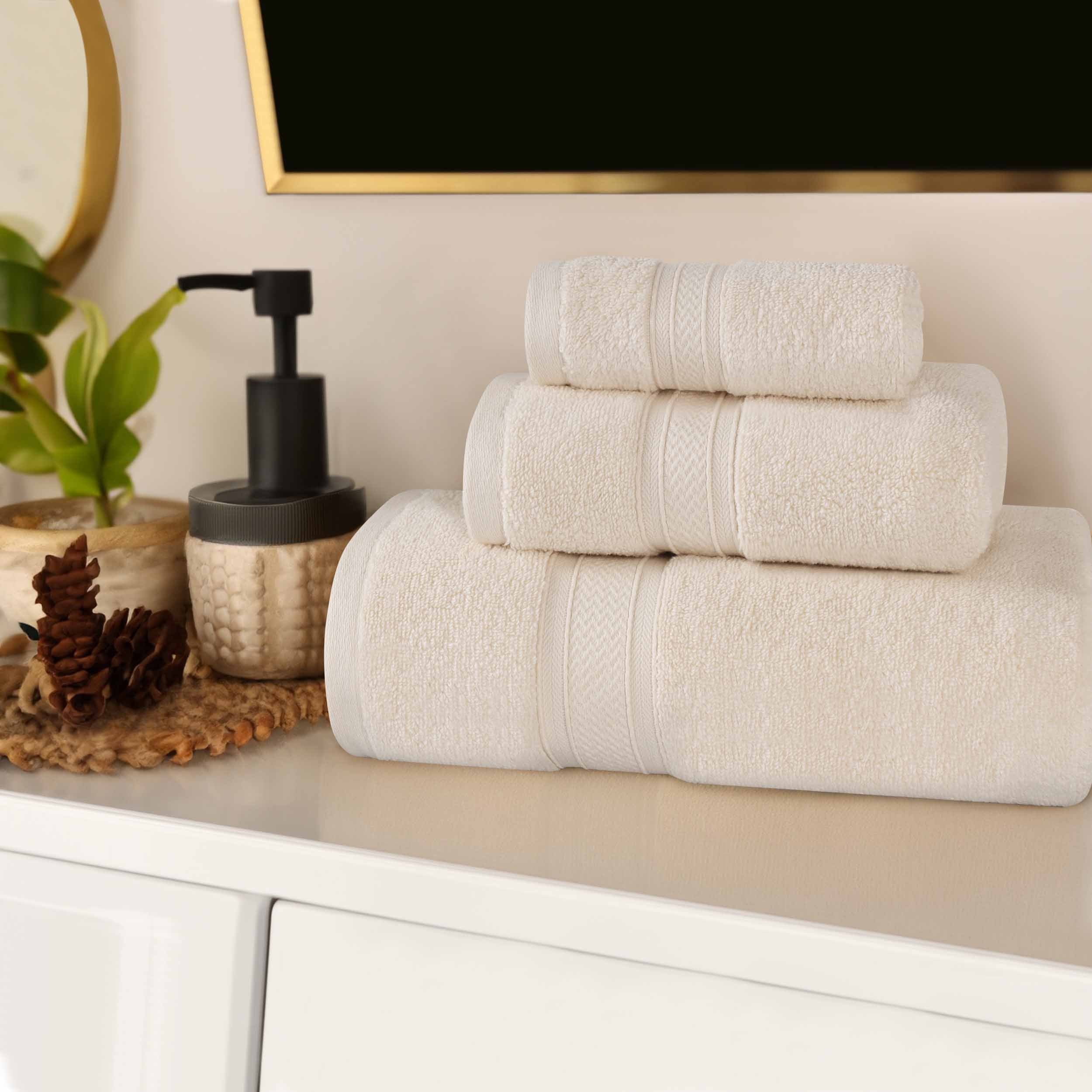 Premium Zero Twist Cotton 3-Piece Towel Set - Ultra Soft, Highly Absorbent, Elegant Solid Color for Bath, Spa & Guest Use