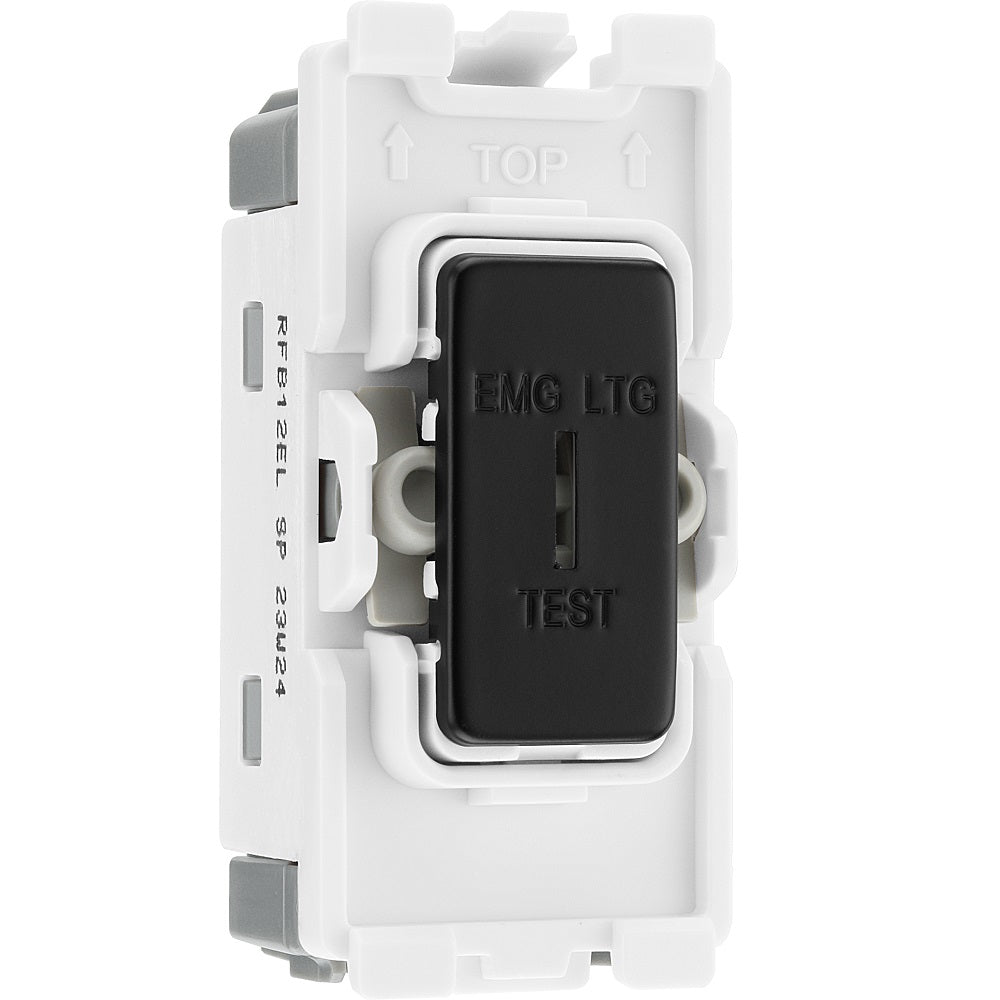 BG Matt Black 20A 2-Way Key Grid Switch Printed RFB12EL - Perfect for Home Lighting Control and Electrical Panel Upgrades